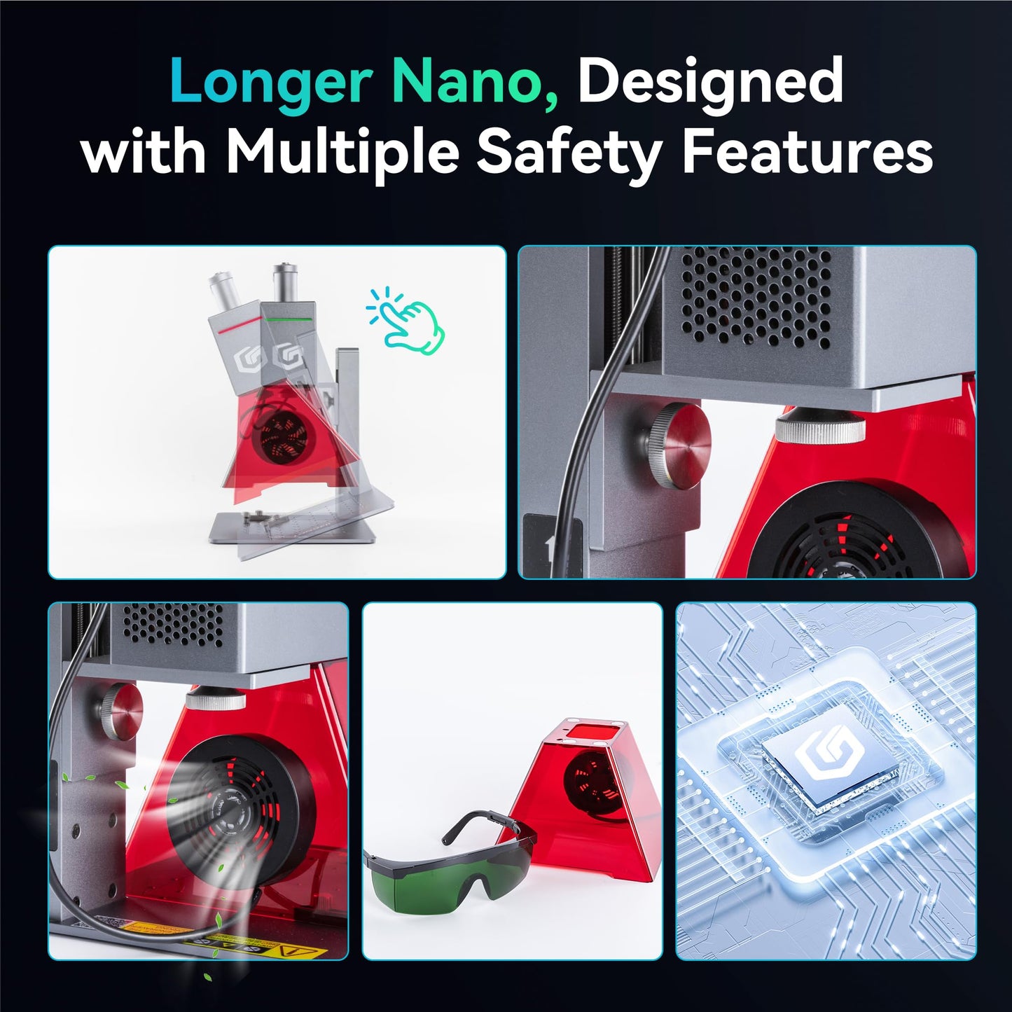 Longer Nano Laser Engraver Machine with 6W Diode, 5000mm/s High Speed & 0.05mm Precision - Portable Handheld Laser Cutter for Wood, Metal, Leather, Jewelry