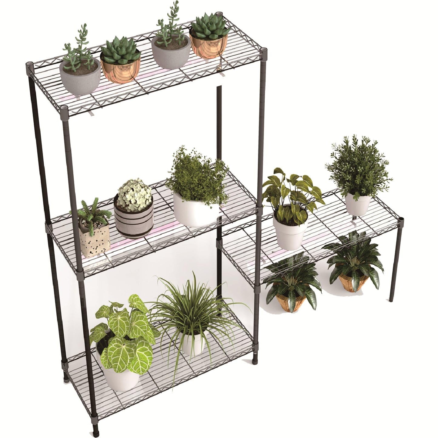 4-Tier Indoor Greenhouse Plant Shelf with Full Spectrum LED Grow Lights
