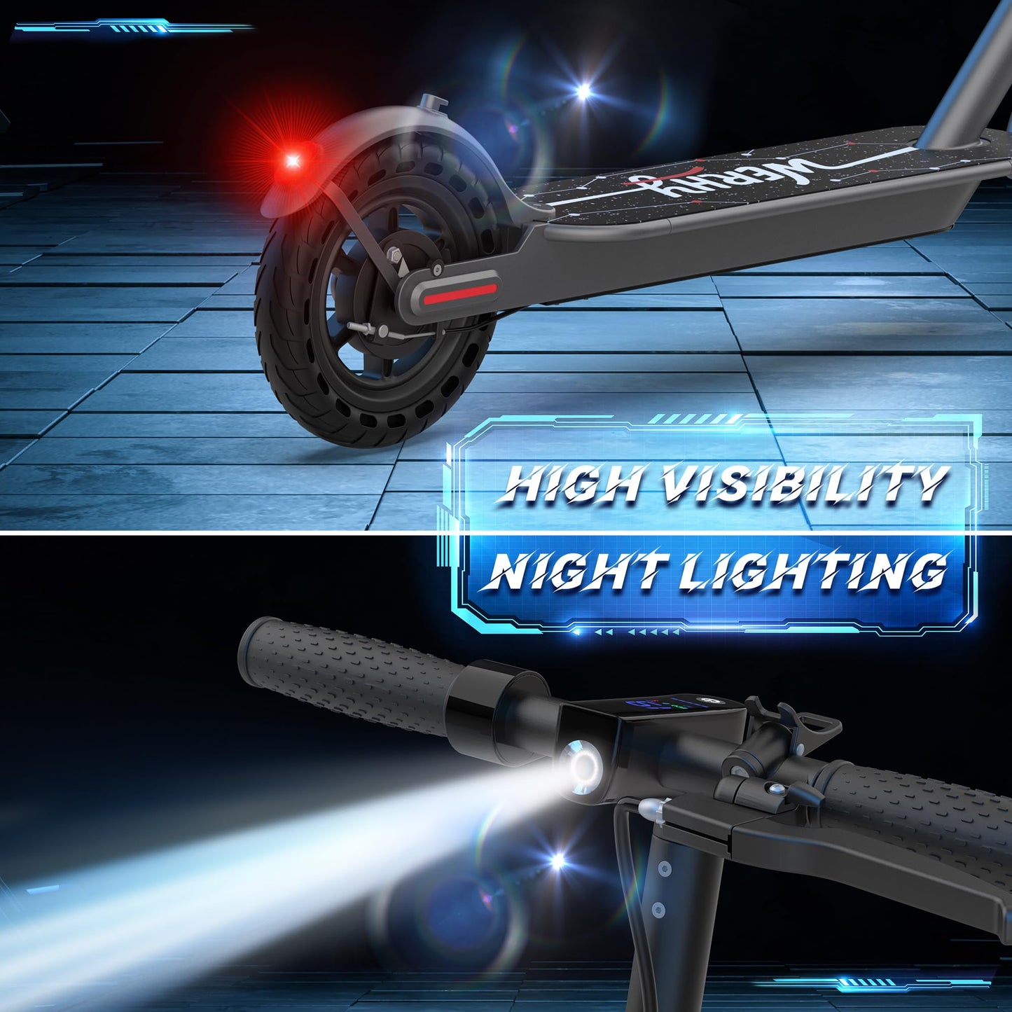Electric Scooter, 500/350W Motor & 10"/8.5" Solid Tires, Up to 22/19 MPH & 25/15 Miles Rang, Foldable Commuter E Scooter for Adults & Teens with Dual Brake System, APP