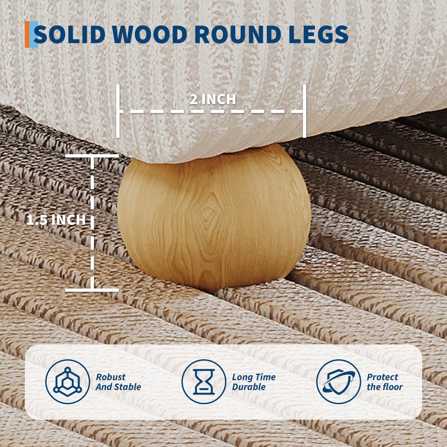 Queen Size Cloud Bed Frame,Upholstered Platform Bed with Solid Wood Legs, Corduroy Low Bed Frame for Bedroom,No Fixed Headboard, No Box Spring Needed,Noise Free, Easy Assembly,White