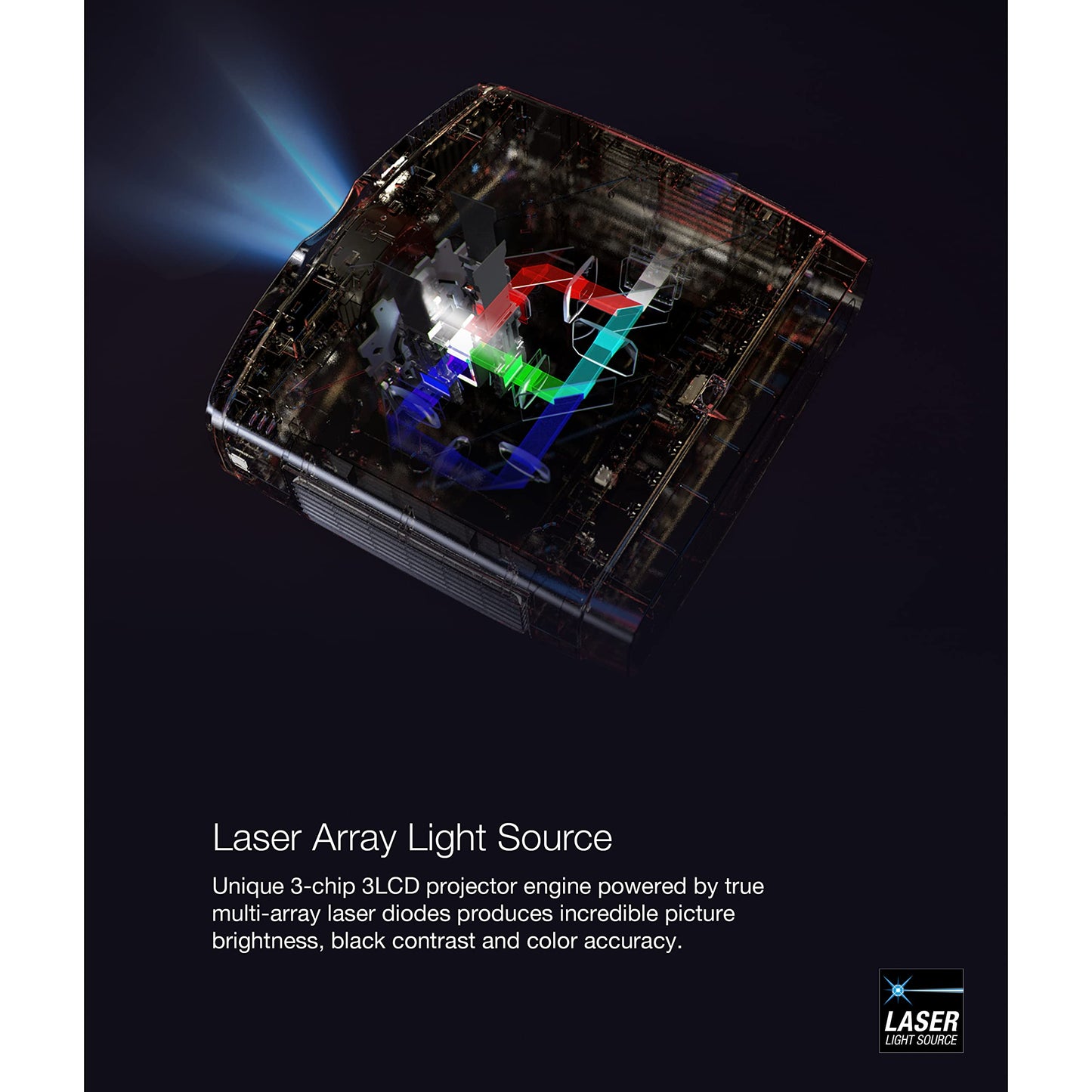 Epson Home Cinema LS11000 4K PRO-UHD Laser Projector, HDR, HDR10+, 2,500 Lumens Color & White Brightness, HDMI 2.1, Motorized Lens, Lens Shift, Focus, Zoom, 3840 x 2160, 120 Hz, Home Theater, Gaming