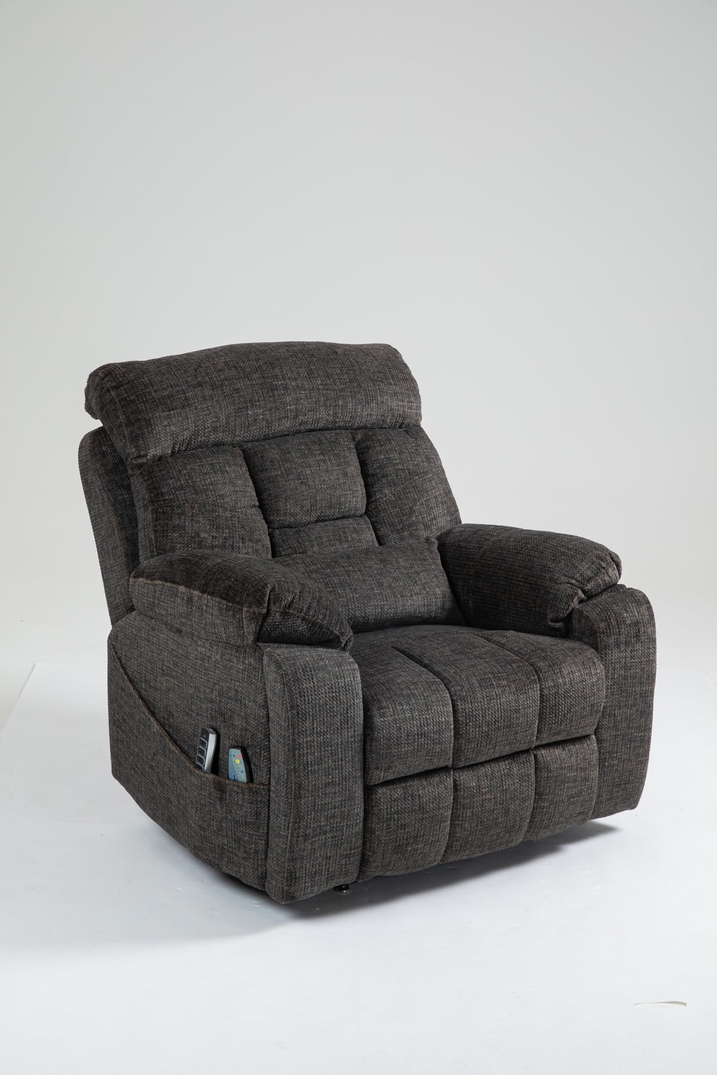 Oversized Power Lift Recliner Chair with 4 OKIN Motors Electric Lay Flat Reclining Sofa Chair Heat and Massage 180 Degree Velvet Lift Chair for Adults, Dark Brown