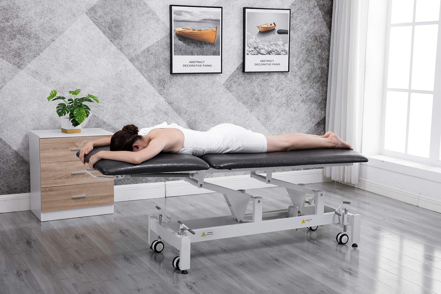 homeLyD Physical Therapy Table Hi-Lo Adjustable 2 Section PT Treatment Table,Ultra Comfortable Foot Control Facial Salon SPA Bed for Massage and Acupuncture (Blue)