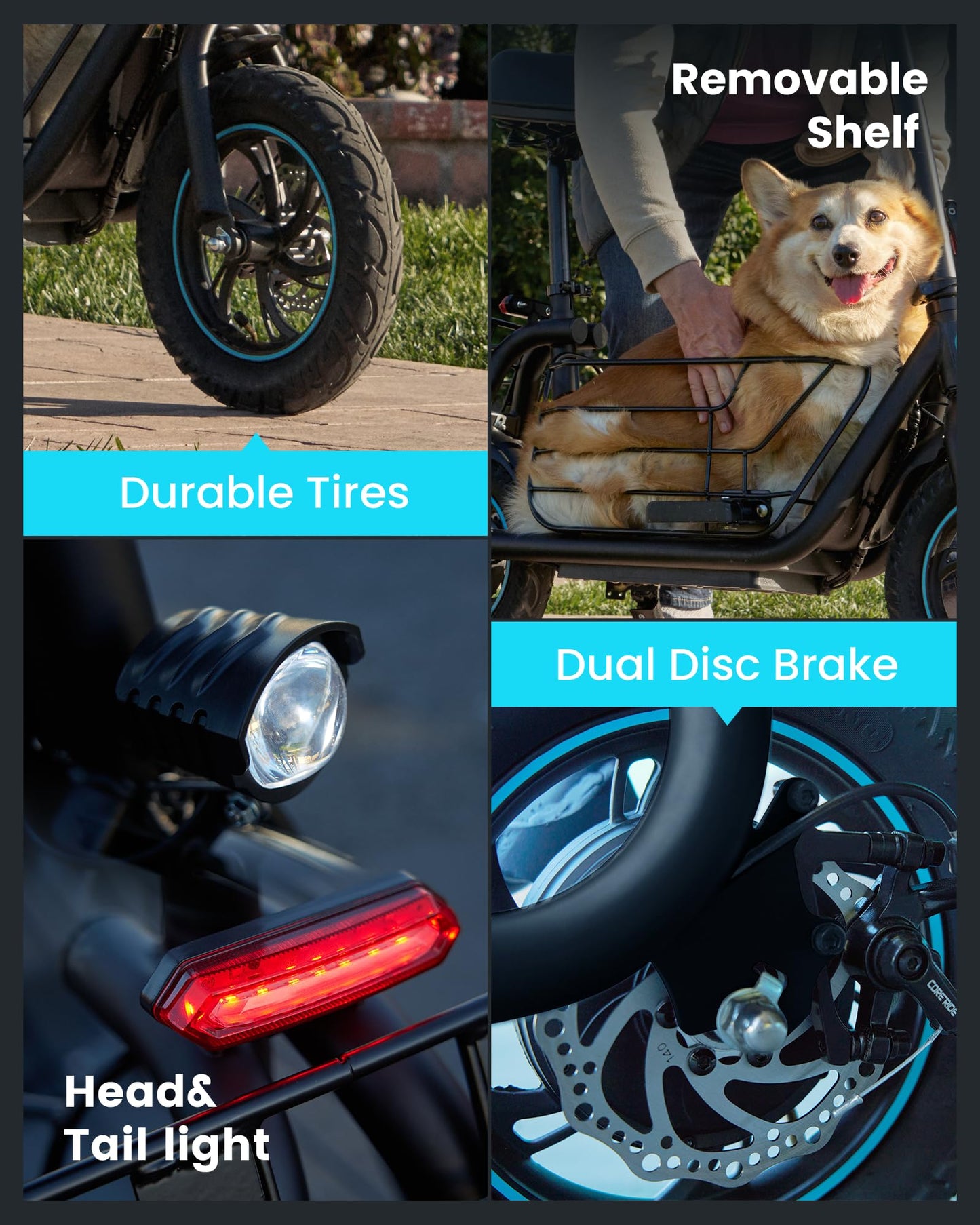 Gyroshoes C1S Electric Scooter for Adults with Seat & Large Basket, 550W Motor, 20 Mile Range, 19MPH, Foldable E-Scooter for Commuting, Pets Dog, Grocery Shopping, Dark