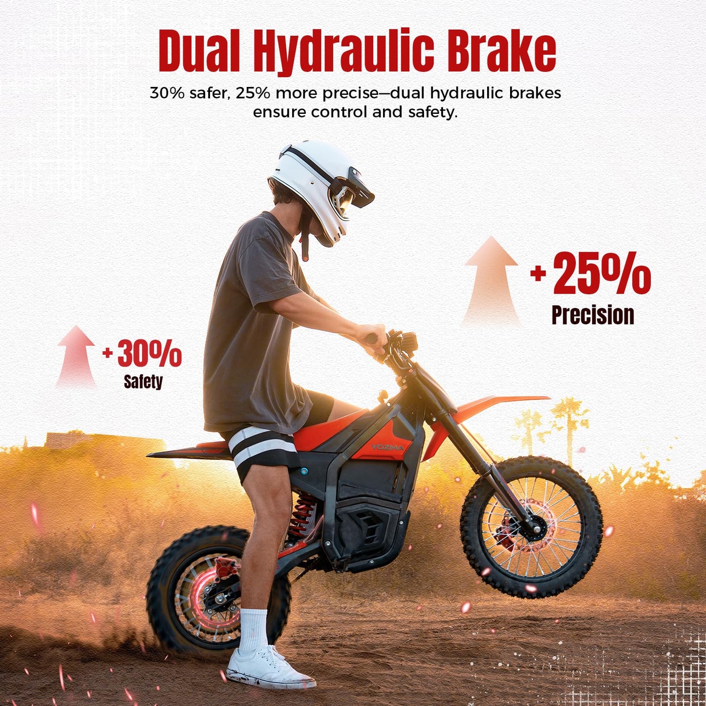 Yozma IN10 Electric Dirt Bike, 2600W 40MPH Electric-Motorcycle with 48V/23AH Battery Ebike, Full Hydraulic Brakes and Suspensions Mountain Off-Road E Dirt Bike, for Teens & Adults