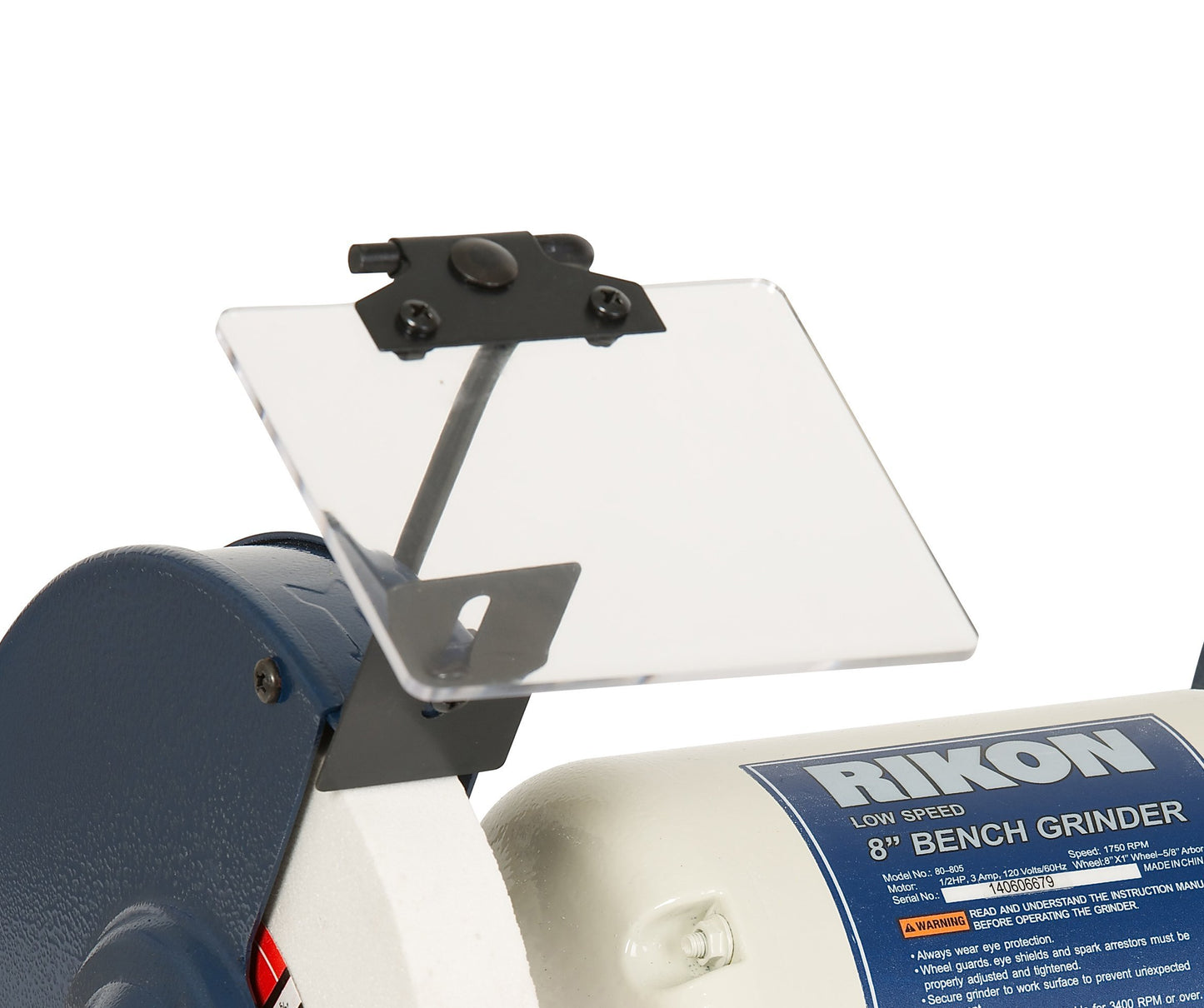 RIKON Professional Power Tools, 80-805, 8â€ Slow Speed Bench Grinder, Powerful Shop Table Tool, Perfect for Sharpening, With Anti-Vibration Rubber Feet