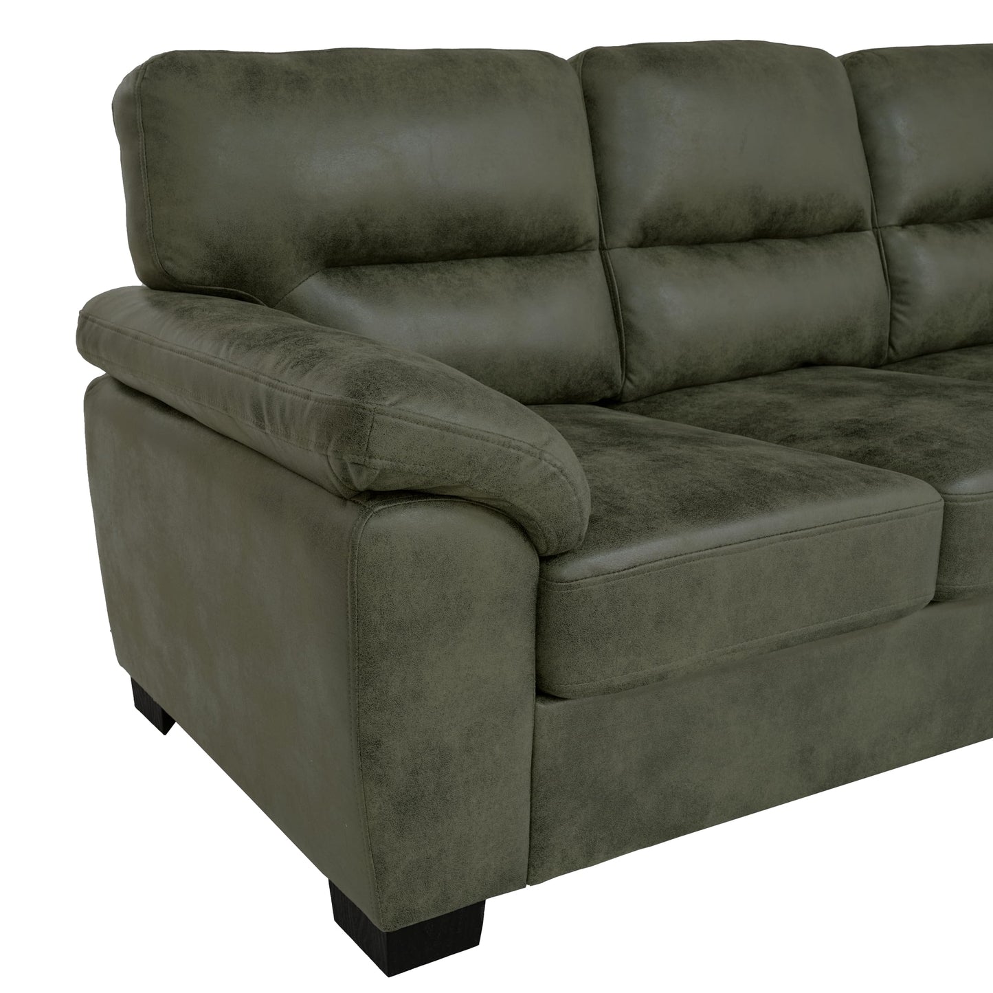 Eafurn Mid-Century Modern 3-Seater Loveseat Sofa Couch with Sturdy Wood Frame & Cushioned Armrests, 81" Compact Faux Leather Settee Furniture for Living Room, Apartment, Office