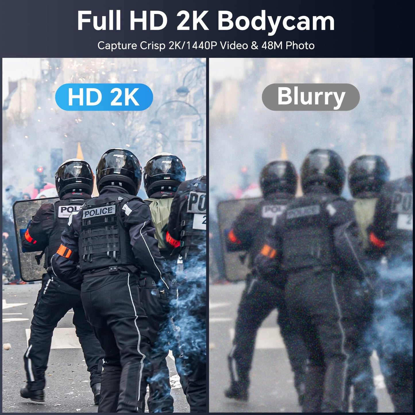 BOBLOV M5 2K 256G Police Body Camera, GPS Enabled &1440P Body Mounted Cam, Body Cam Built-in 4200MAH Battery,15Hours Record, IP67 Water Resistant, for Law Enforcement, with Car Suction Mount