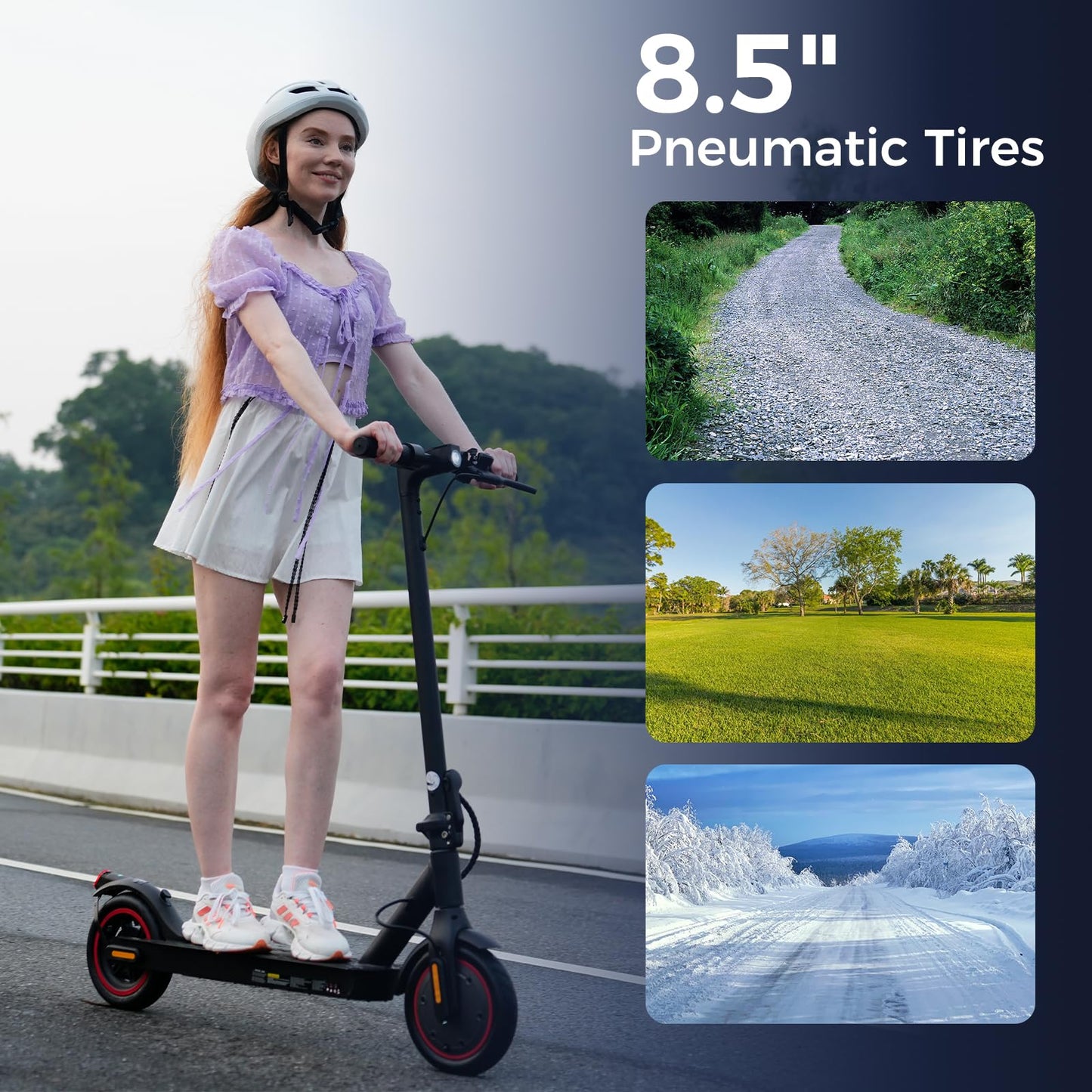 HopCycle Electric Scooters - Electric Scooter Adults, 1200W/1000W/500W Motor, 28/25/21/18 MPH Top Speed, 10''/8.5'' Tires, 28/25/23/21Miles, APP Control E Scooter for Teens Black