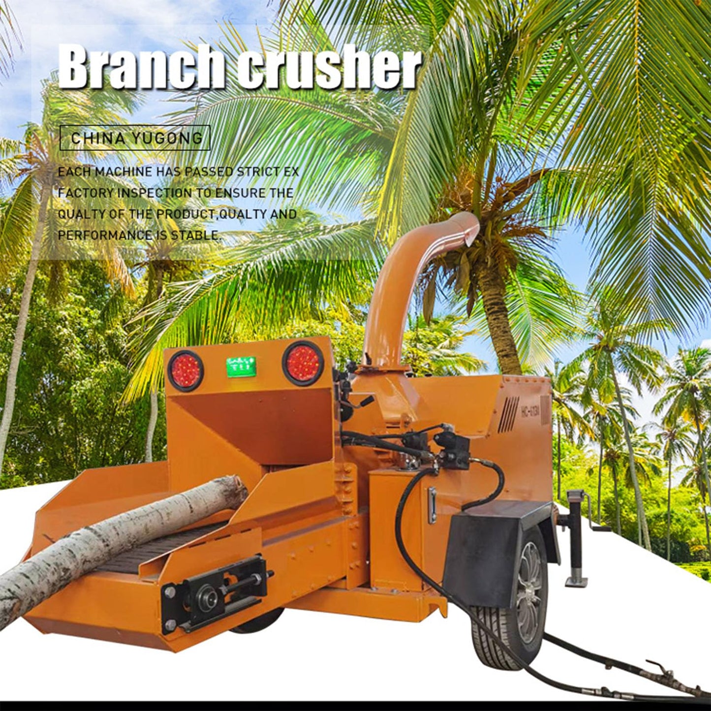 Commercial Wood Chipper Shredder Machine Industrial Mobile Wood Chipper for Tree Branch & Log - Easy Maintenance Forestry Wood Crusher Machine with Lift Roller and 360° Discharge