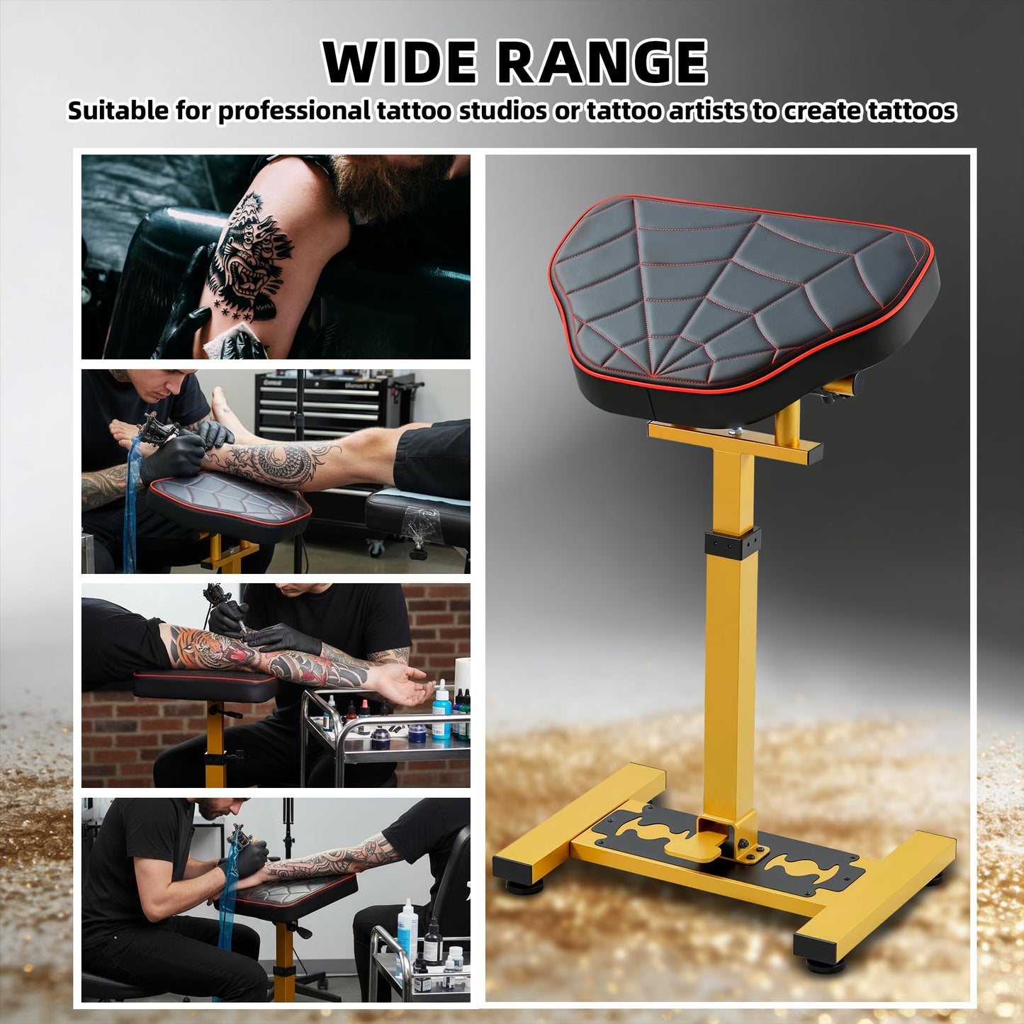 POARMEEY Luxury Tattoo Arm Stand with Spider Web Design Hydraulic lifting