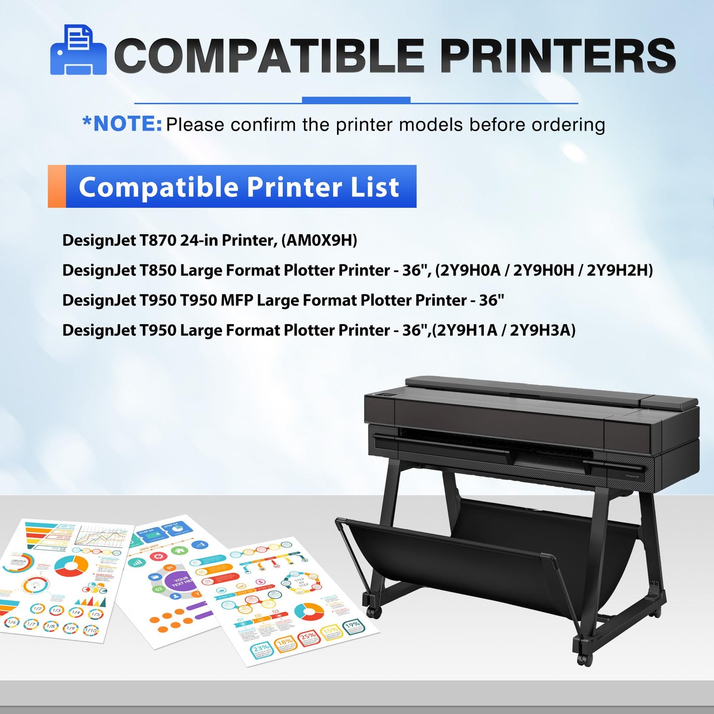 738 738XL Ink Cartridge 4-Pack with Chip Replacement for HP 738 Ink 498N8A 676M6A 676M7A 676M8A DesignJet T850 Ink - 300ML for DesignJet T850 T950 Wide Format Printer Plotters (4-Pack, BK/C/M/Y)