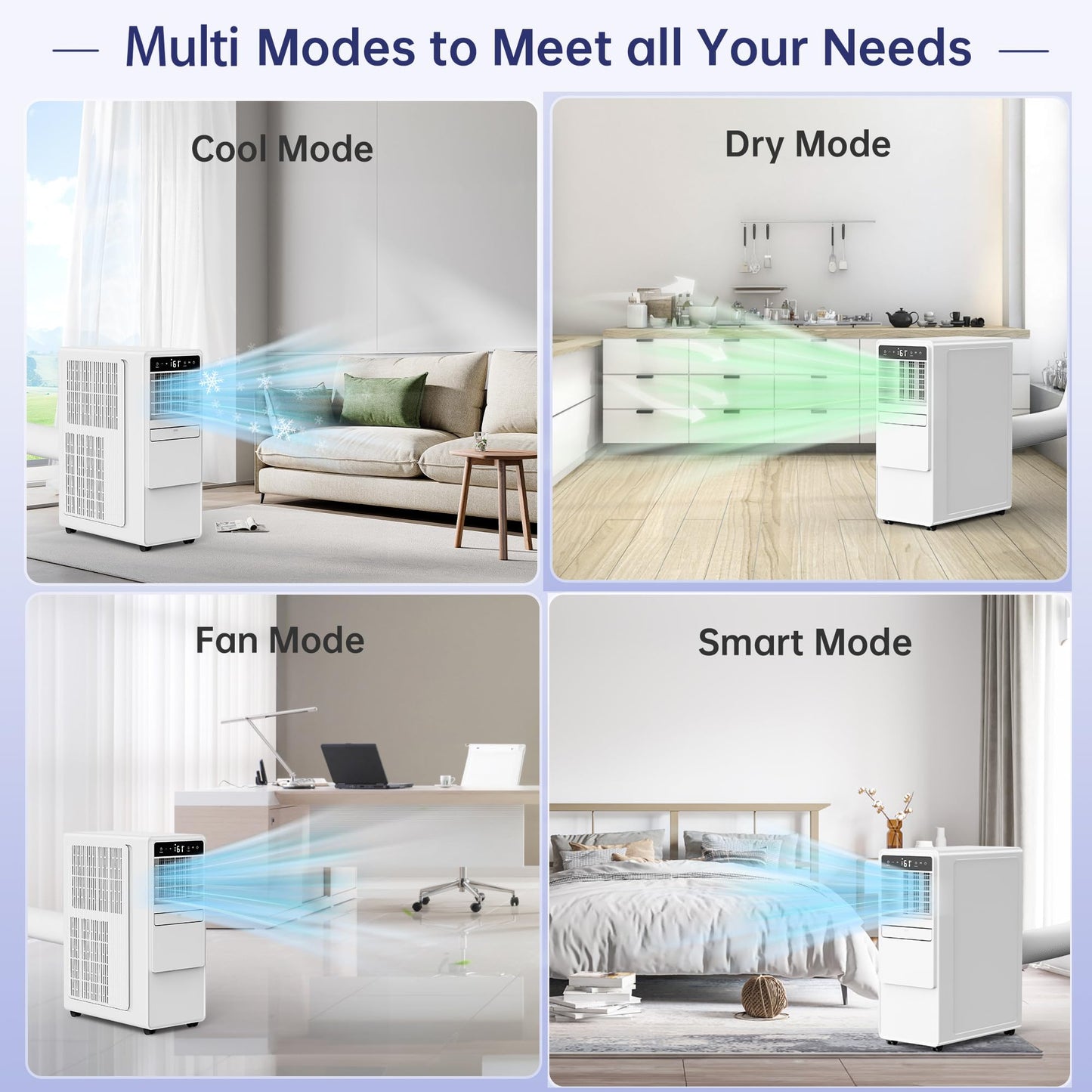Humhold 12000BTU Portable Air Conditioners with Remote, Floor Standing Cooling Portable AC Unit with Fan & Dehumidifier,Sleep and Timer Mode,For Room up to 500 sq.ft, Windows Sealing Kit Included