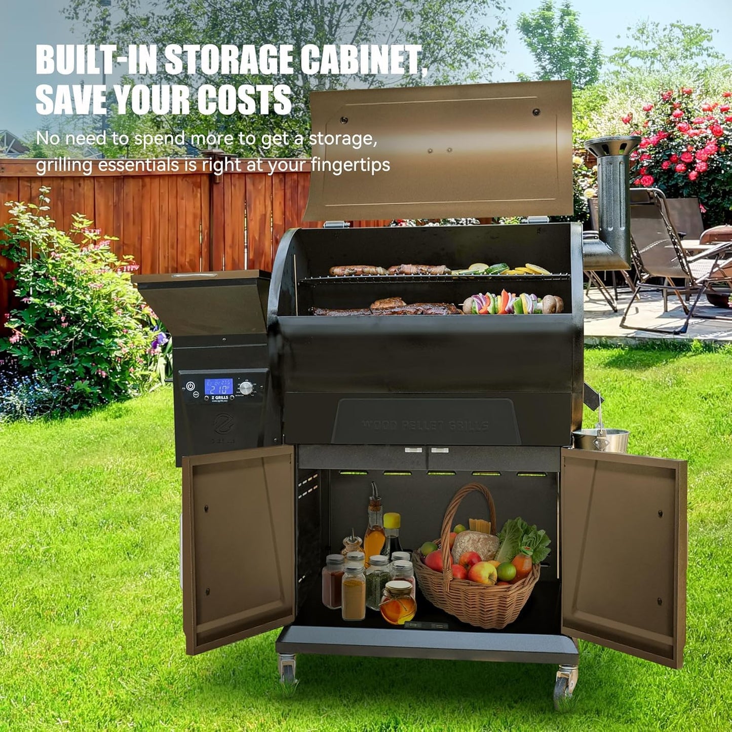 Z GRILLS 2025 Electric Pellet Grill & Smoker, 700 sq in Cooking Area, Dual-Wall Insulation, PID V2.1 Controller, Meat Probes, Easy Hopper Clean-out, Includes Grill Cover, 8 in 1 Outdoor BBQ, 700D6