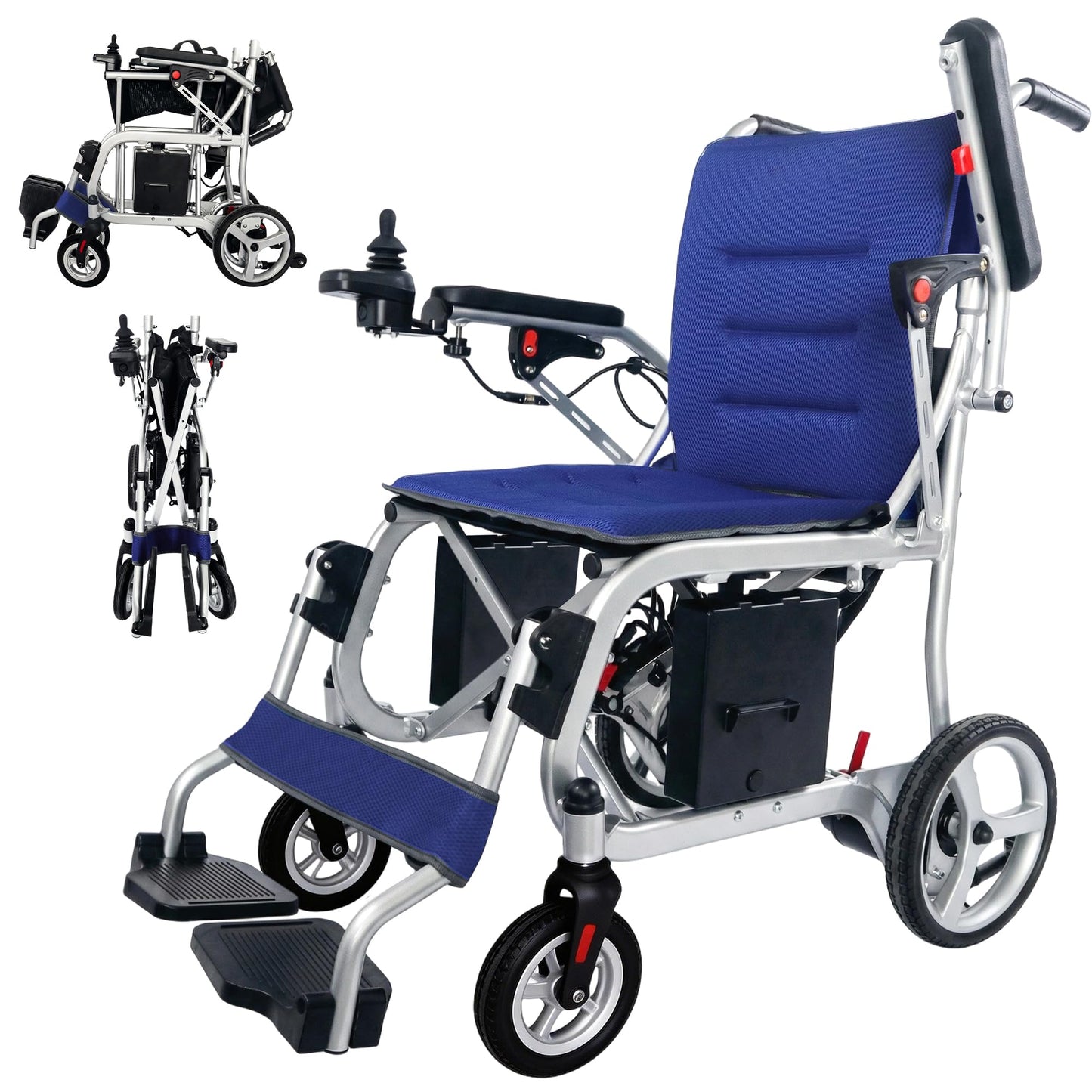 Kindtobest Lightweight Electric Wheelchairs for Adults Seniors, Magnesium Foldable Only 31Lbs Power Wheelchair Portable Motorized Wheelchair Travel, 22 Miles Long Range 2 Batteries, Airline Approved