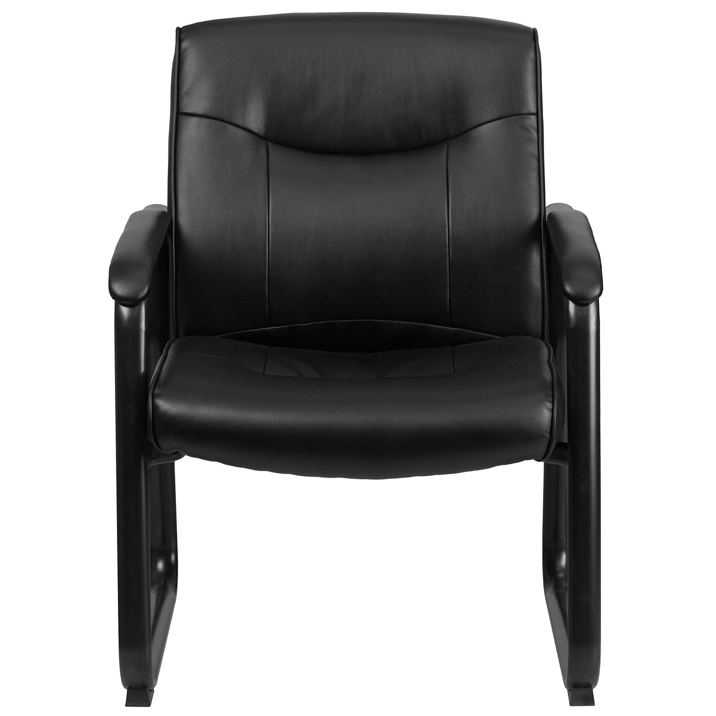 Flash Furniture Hercules Series Big & Tall LeatherSoft Executive Side Reception Chair, Padded Lobby Chair with 500-lb. Static Weight Capacity, Black