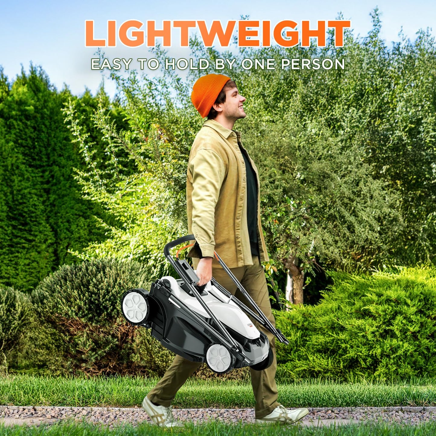 Litheli 40V (2 x 20V) 16" Electric Lawn Mower Cordless, Brushless Lawnmower with 6-Height Adjust, Portable & Lightweight Push Battery Powered Lawn Mower (2 * 4.0AH Batteries Included)