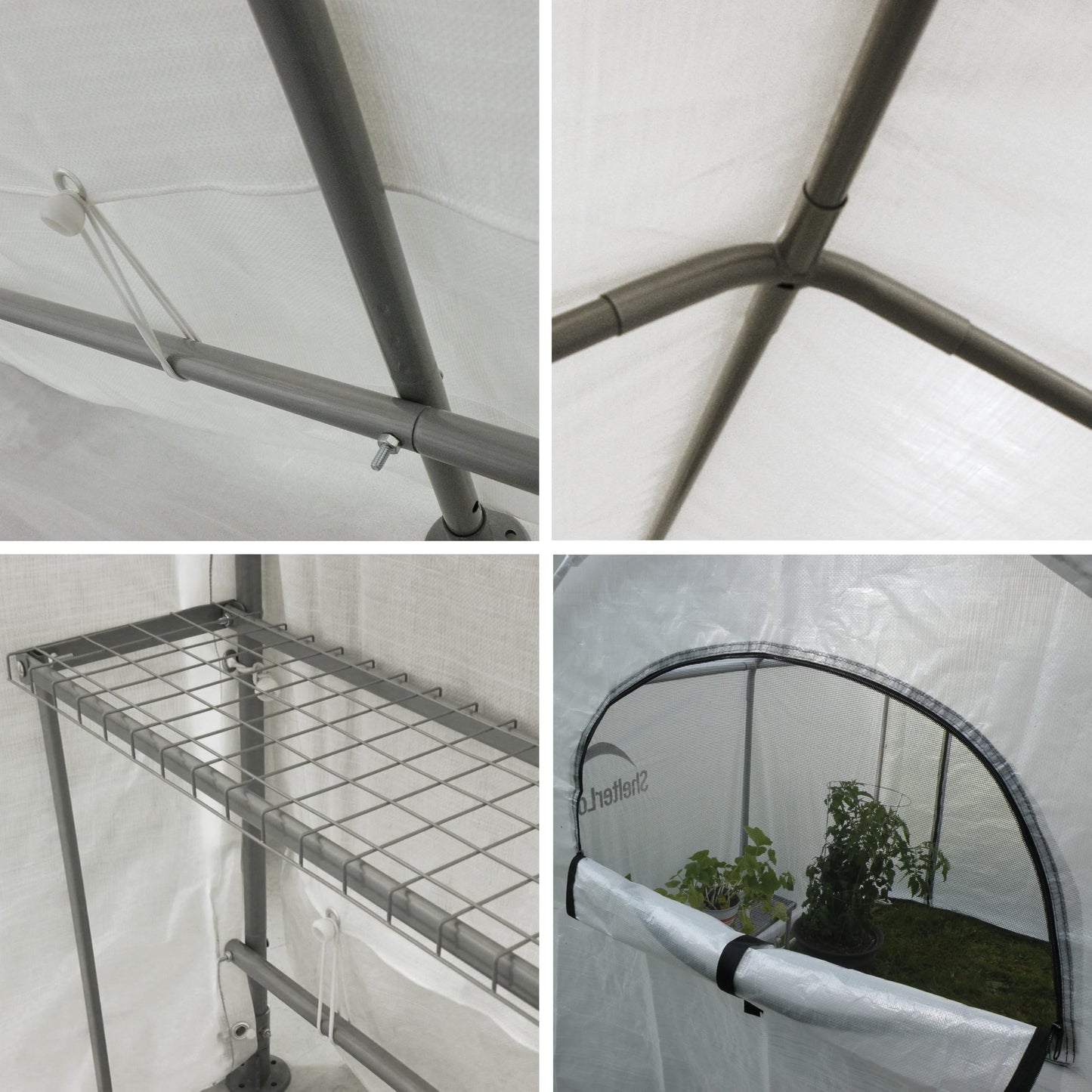 ShelterLogic 6' x 8' x 6.5' GrowIT Greenhouse Peak Roof Style Backyard Grow House with Integrated Shelving