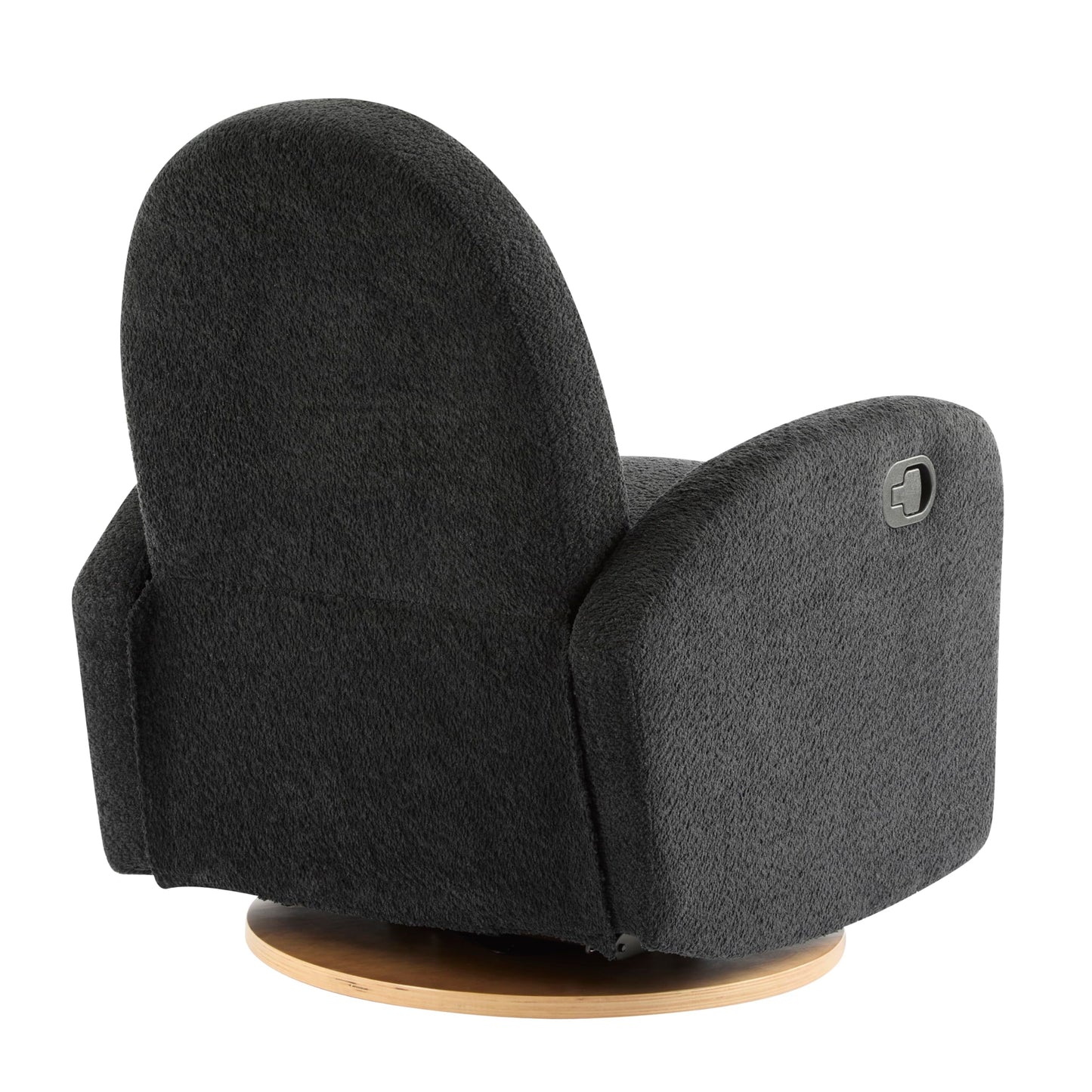 Merax Boucle 360 Swivel & Glider Recliner Chair, Soft Bedroom Sofa Chair with with Thicker Seat Cushion, Modern Home Theater Seating for Living Room Black