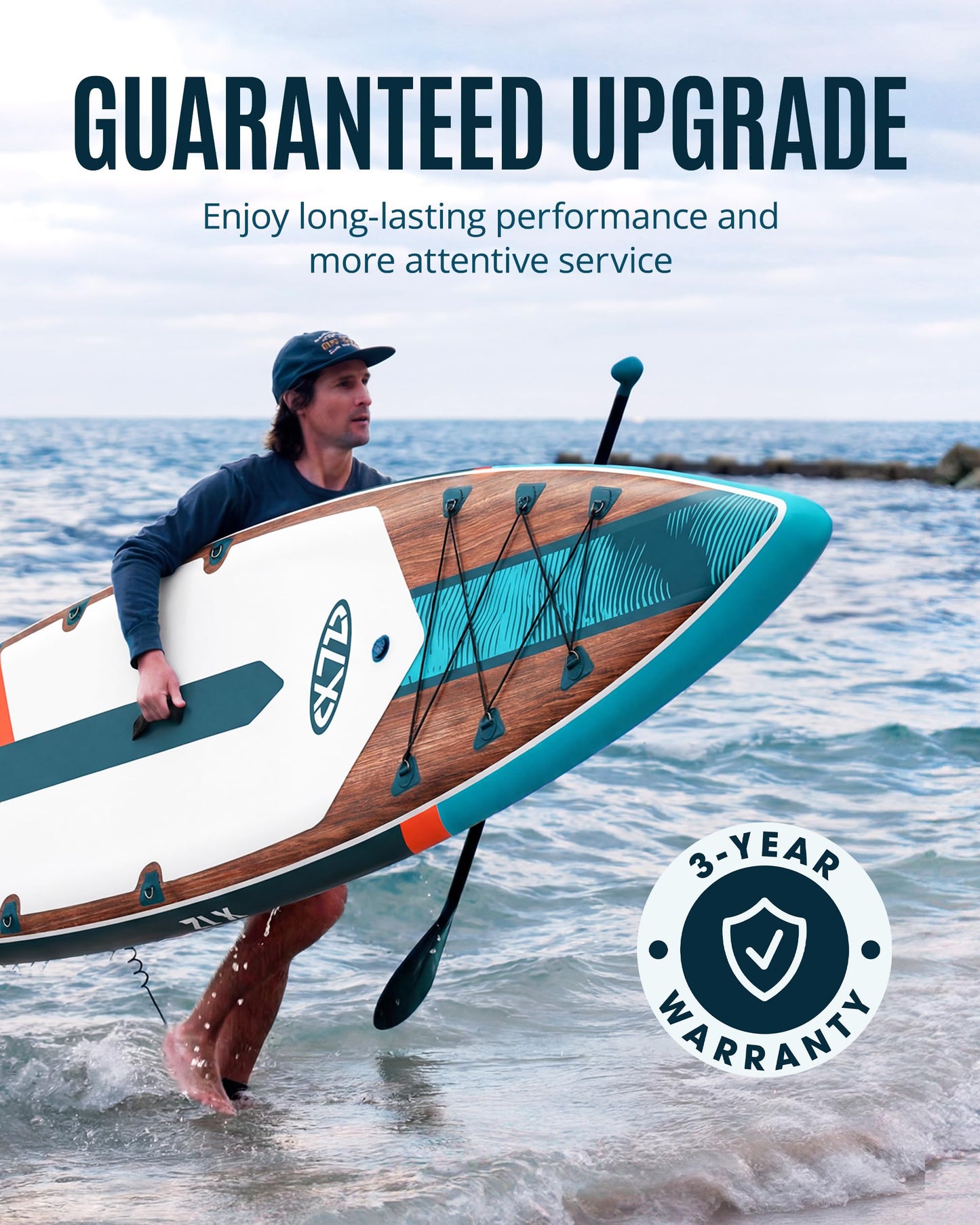 ZLX 11'6" Extra Wide Inflatable Paddle Board with Seat, Touring Stand Up Paddleboard, Fast Long-Distance SUP, Stable Center Fin, Portable Backpack & Accessories for Adults, 500lb/3 People/Family