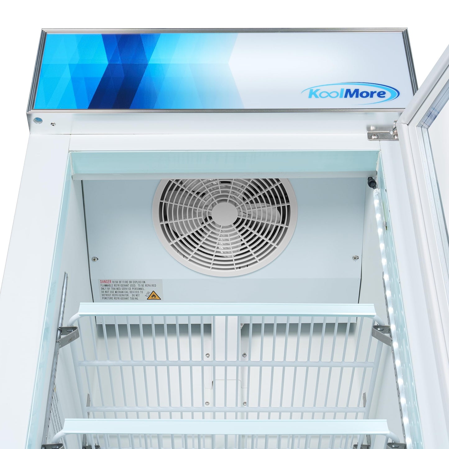 KoolMore 27 in. Commercial One Glass Door Display Upright Freezer Merchandiser in White 13 Cu. Ft. (MDF-1GD-13C-WH)