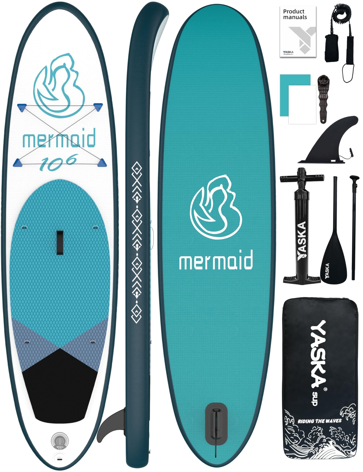 Inflatable Stand up Paddle Board with Premium SUP Accessories,Ultra-Light Non-Slip Comfort Deck Paddleboard for Beginner Adults Yoga Fishing