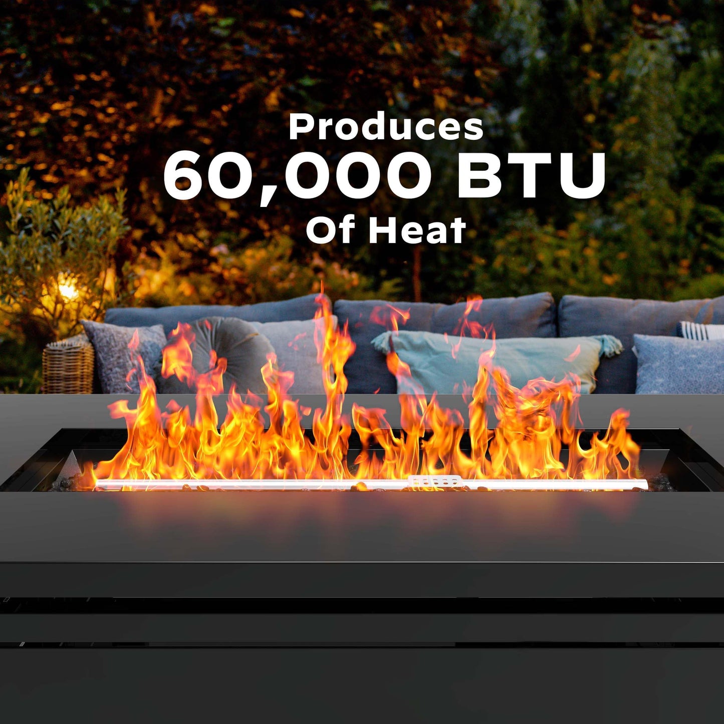 Ciays 42-Inch Gas Fire Pit Table, 60,000 BTU Propane Fire Pit with Steel Lid & Lava Rock – 2 in 1 Fire Pit Table, CSA-Listed, Adds Warmth to Gatherings & Parties on Patio, Deck & Garden, Black
