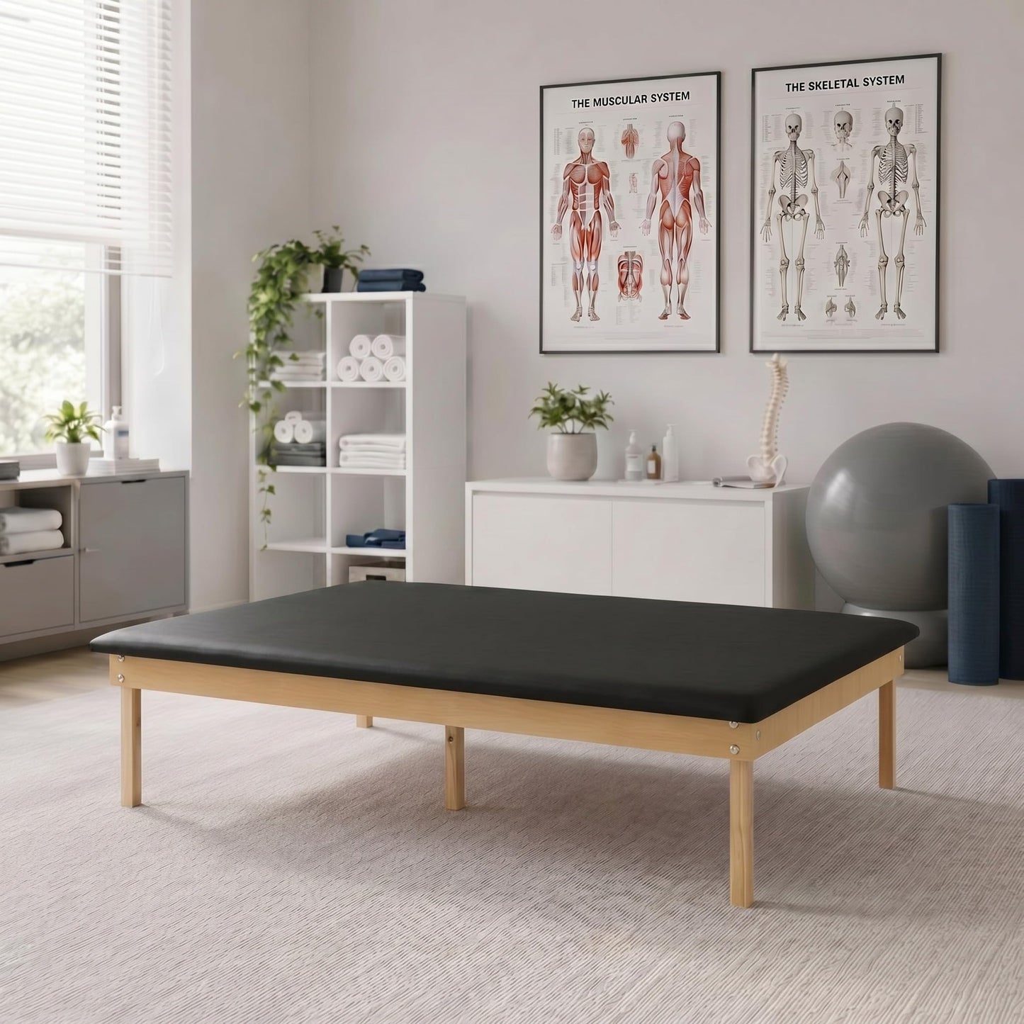 AceOrbit Physical Therapy Table Low Exercise Table 72 x 53 x 18 Inch Wide Portable Massage Physical Massage Tables with Mat Treatment Equipment for Home, Bariatric, Seniors Exercise, Fitness, Pilates