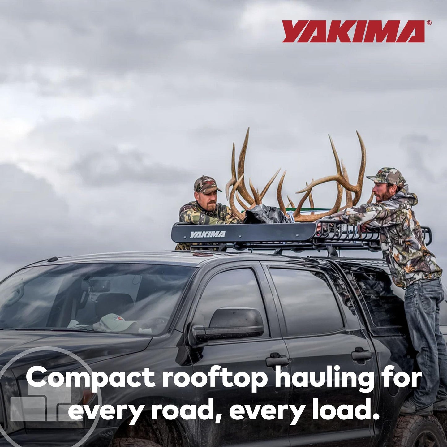 Yakima LoadWarrior Medium Sized Heavy Duty Steel Cargo Basket Roof Rack with Universal Mounting Hardware for All Yakima StreamLine Crossbars, Black