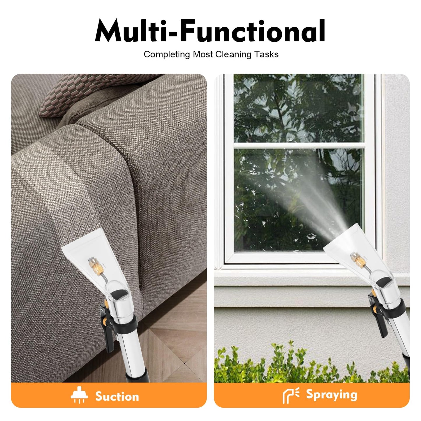 40L/10.56Gal Commercial Carpet Cleaner Machine, 1049W Heavy Duty Spraying Floor Brush Cleaner, Extractor Vacuum Washing Machine, 230mbar Suction, for Floor Couch Sofa Cleaning