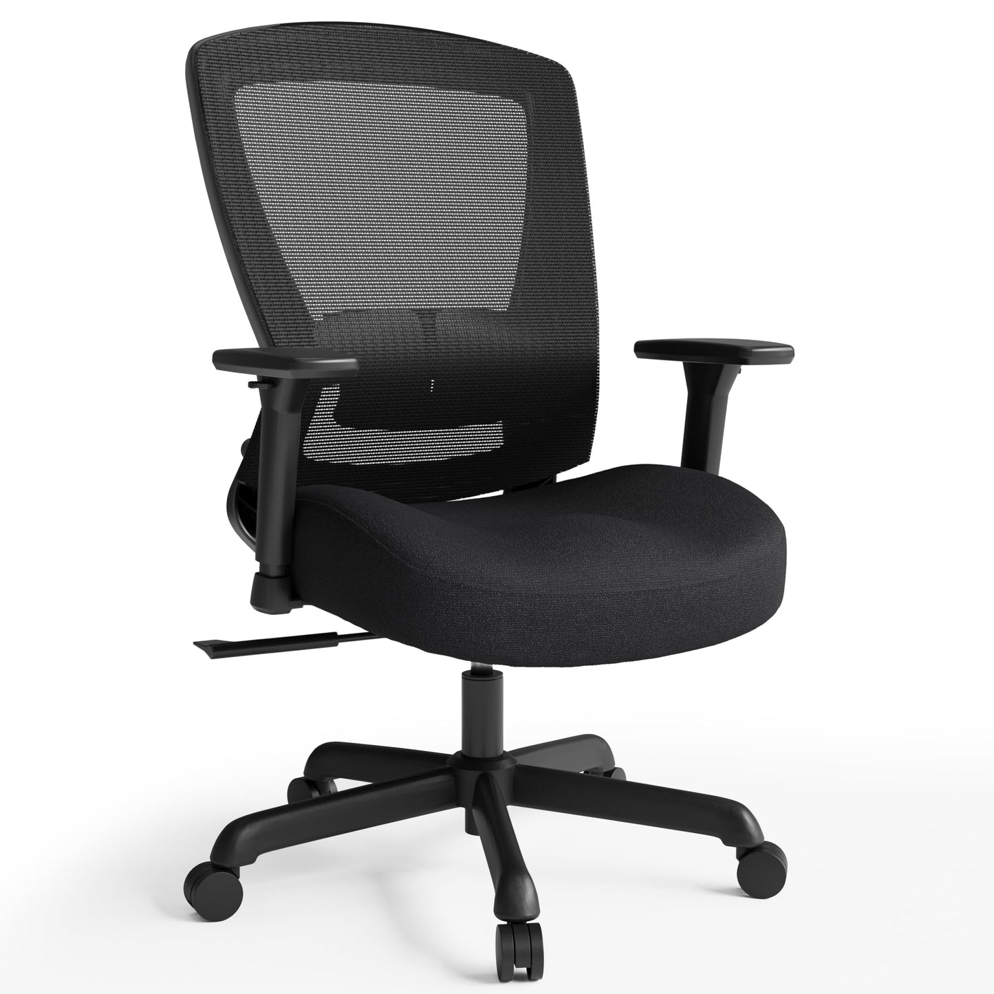 ELABEST Mesh Office Chair,Ergonomic Computer Desk Chair,Sturdy Task Chair- Adjustable Lumbar Support & Armrests,Tilt Function,Comfort Wide Seat,Swivel Home Office Chair (Noir Black (Padded Seat))