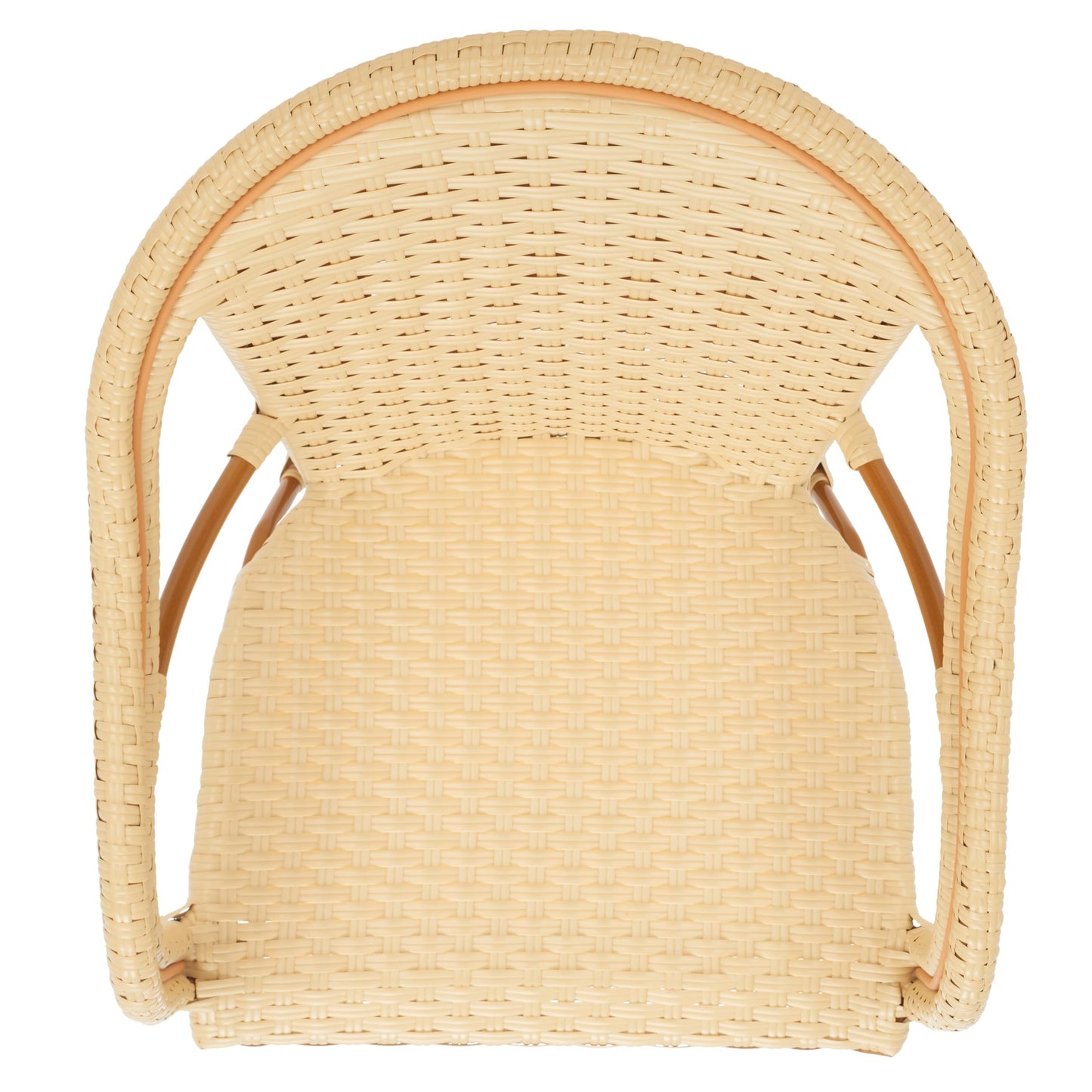 SAFAVIEH Outdoor - California Armchair Set of 2 - Natural - Faux Wicker & Aluminum Frame - Woven Bistro Design with Arms - Ideal for Patio, Sunroom, Dining Area, 17.3" Seat Height (PAT7531A-SET2)