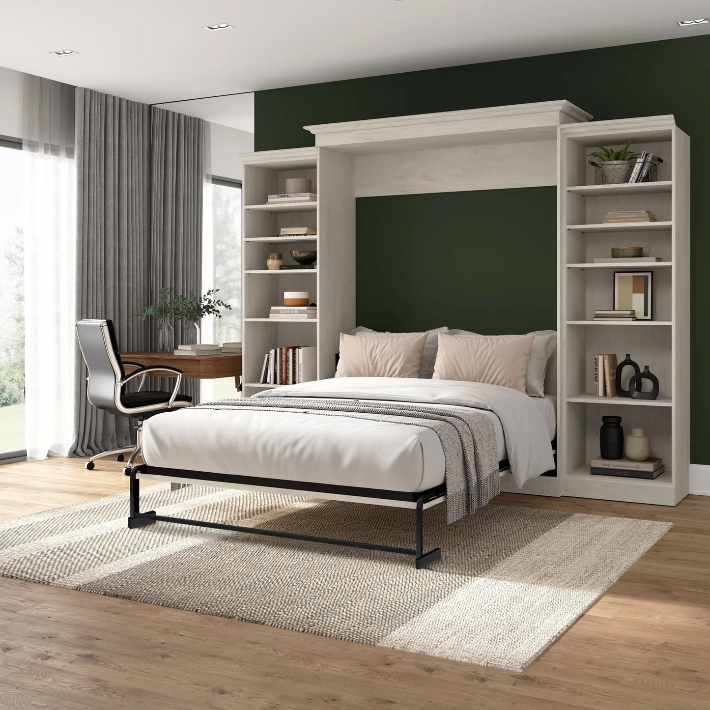 TooCust Vertical Murphy Wall Bed Frame Queen Size with Two-Stage Deluxe Gas Spring - DIY Wall Bed Queen Vertical, Folding Wall Bed, Vertical Murphy Bed Kit Queen Size