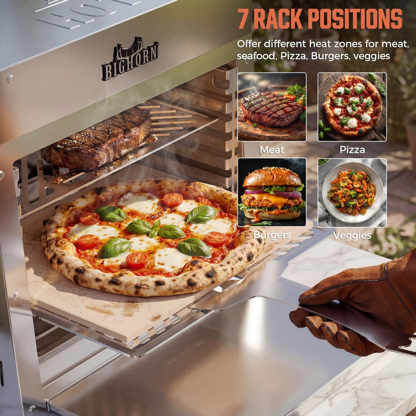 BIG HORN OUTDOORS 1500°F Infrared Propane Gas Grill AS SEEN ON TV– Portable Steak Broiler & Sear Station, Outdoor Salamander BBQ, Stainless Steel, 16 inch