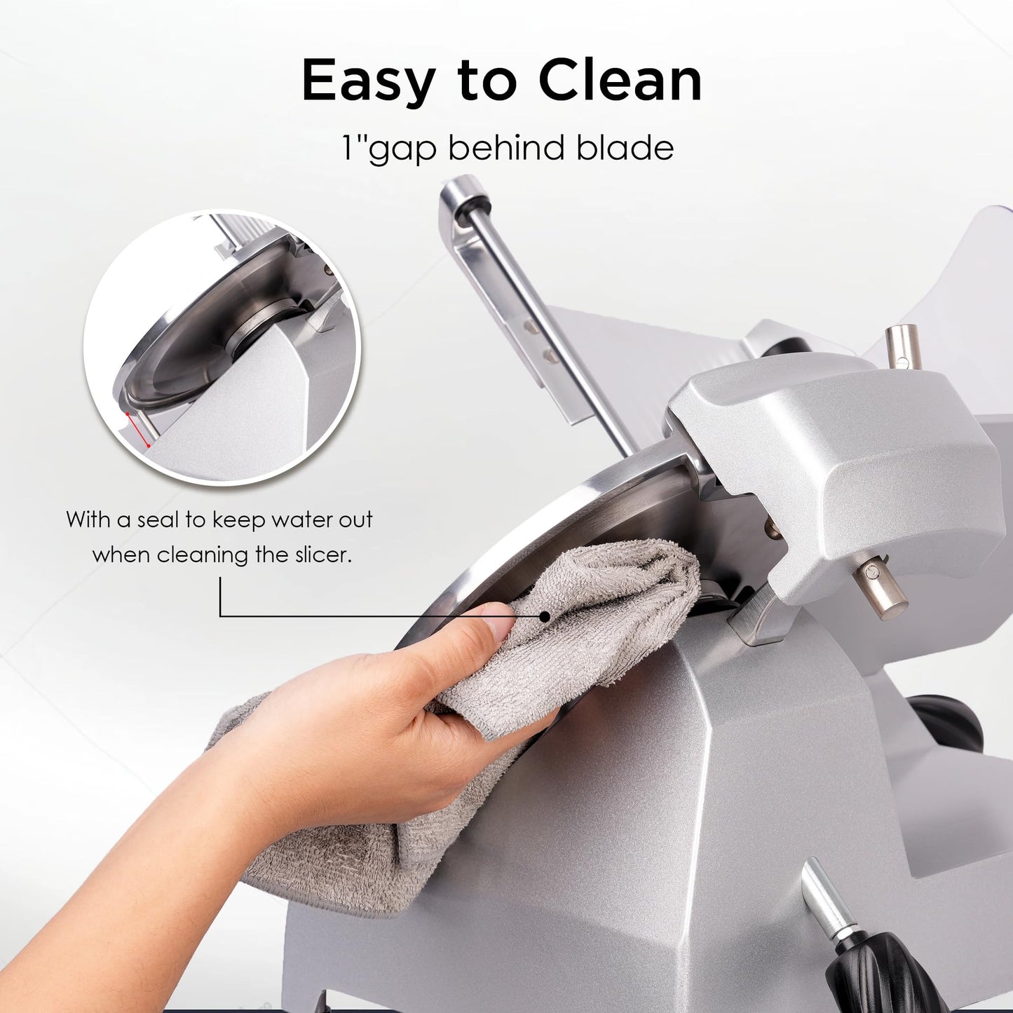 Paladin Equipment 12" Commercial Manual Meat Slicer, 2/5 HP Gravity Feed Electric Meat Slicer, deli meat cutter, Lunch Food Slicer, ham cutter with Adjustable Slicing for Semi-frozen Meat, Cheese