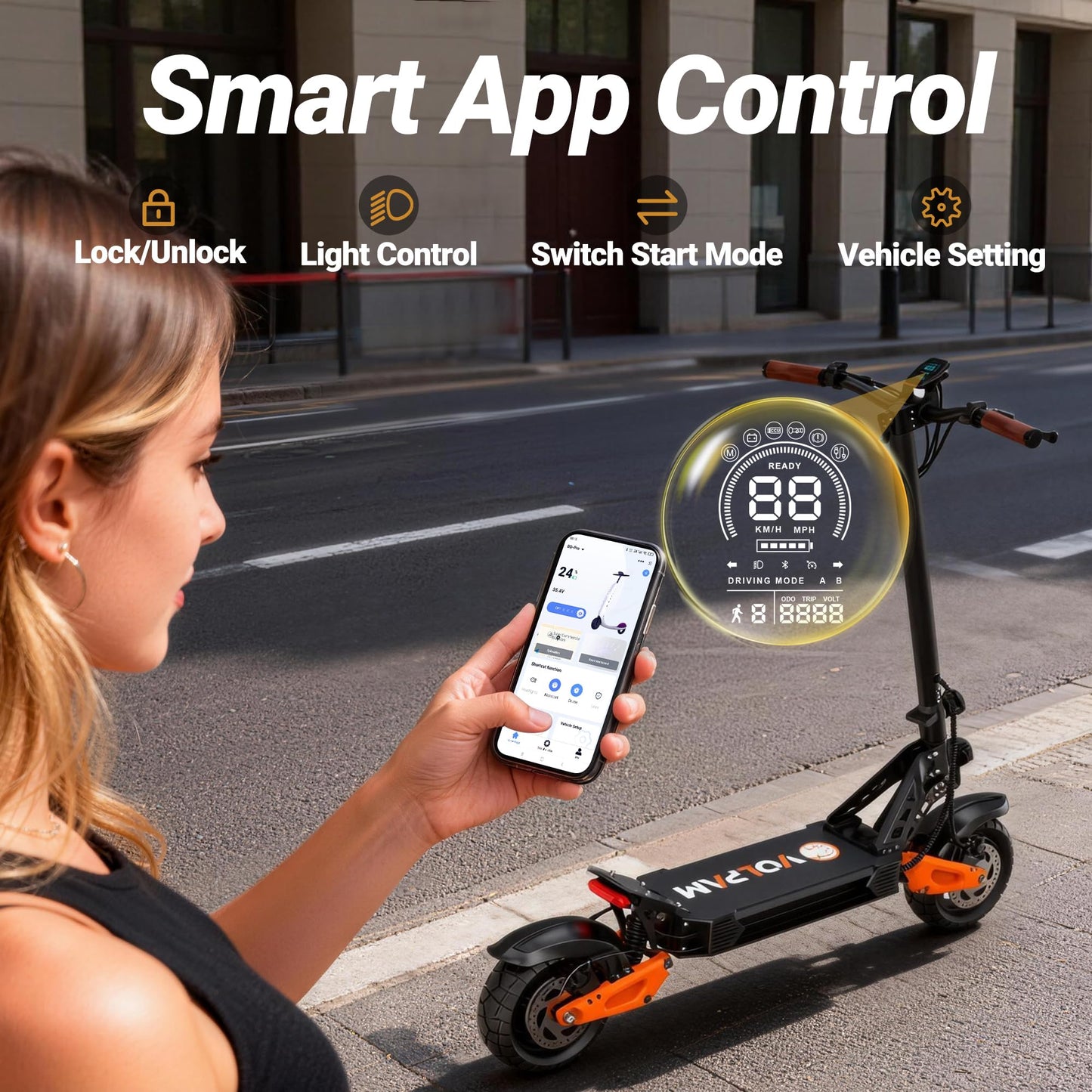 VOLPAM Electric Scooter with Dual Suspension, 19/22MPH, 500W/800W/350W Motor, 60/40/31/23/16Miles Long Range, Dual Braking, Max Load 264 lbs