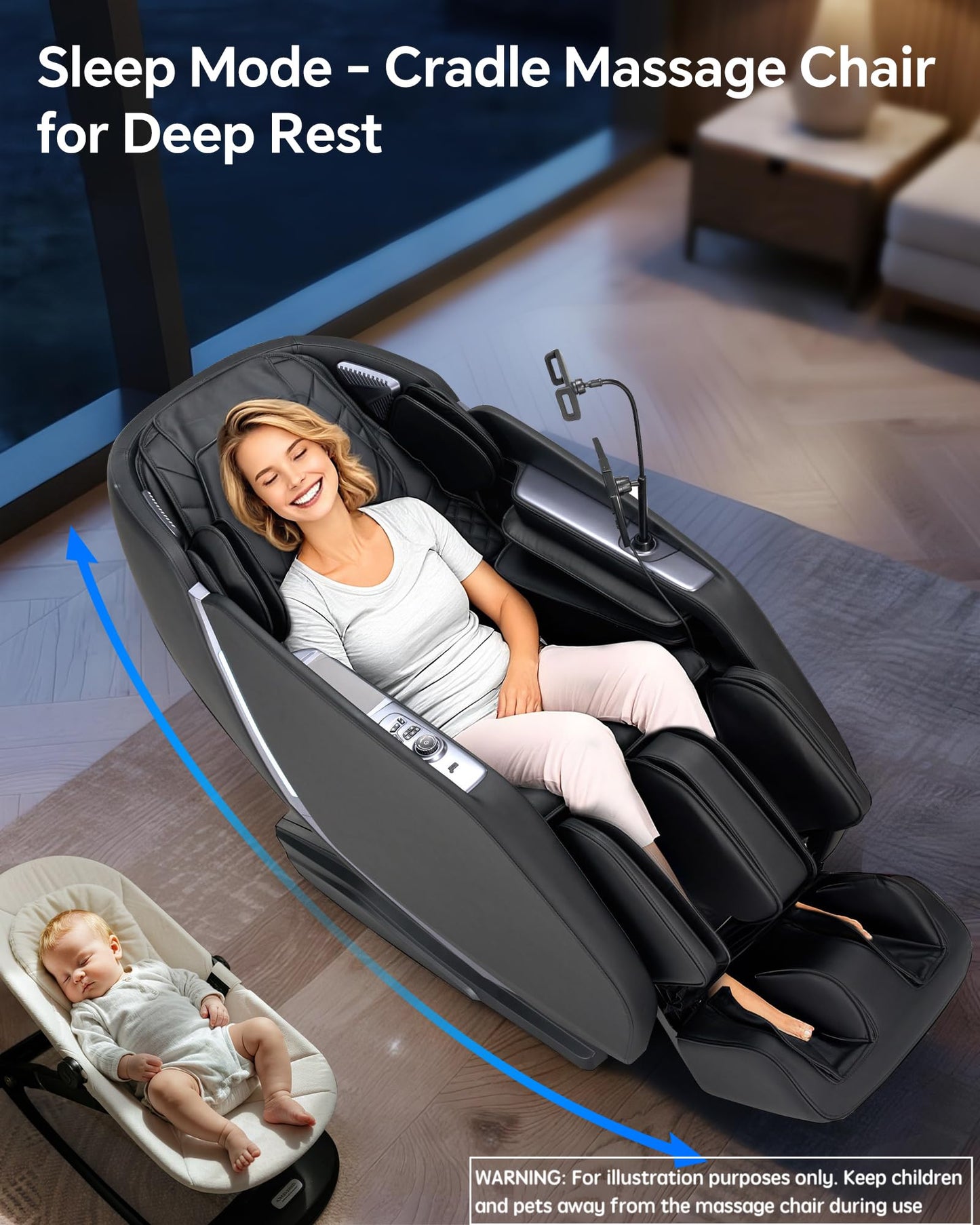4D Smart Massage Chair Full Body - Zero Gravity Massage Chair Recliner with 53" SL Track, 15 Auto Modes, Body Scan, Heat & App Control - Luxury Shiatsu Massager for Sports Recovery & Home Office,Black