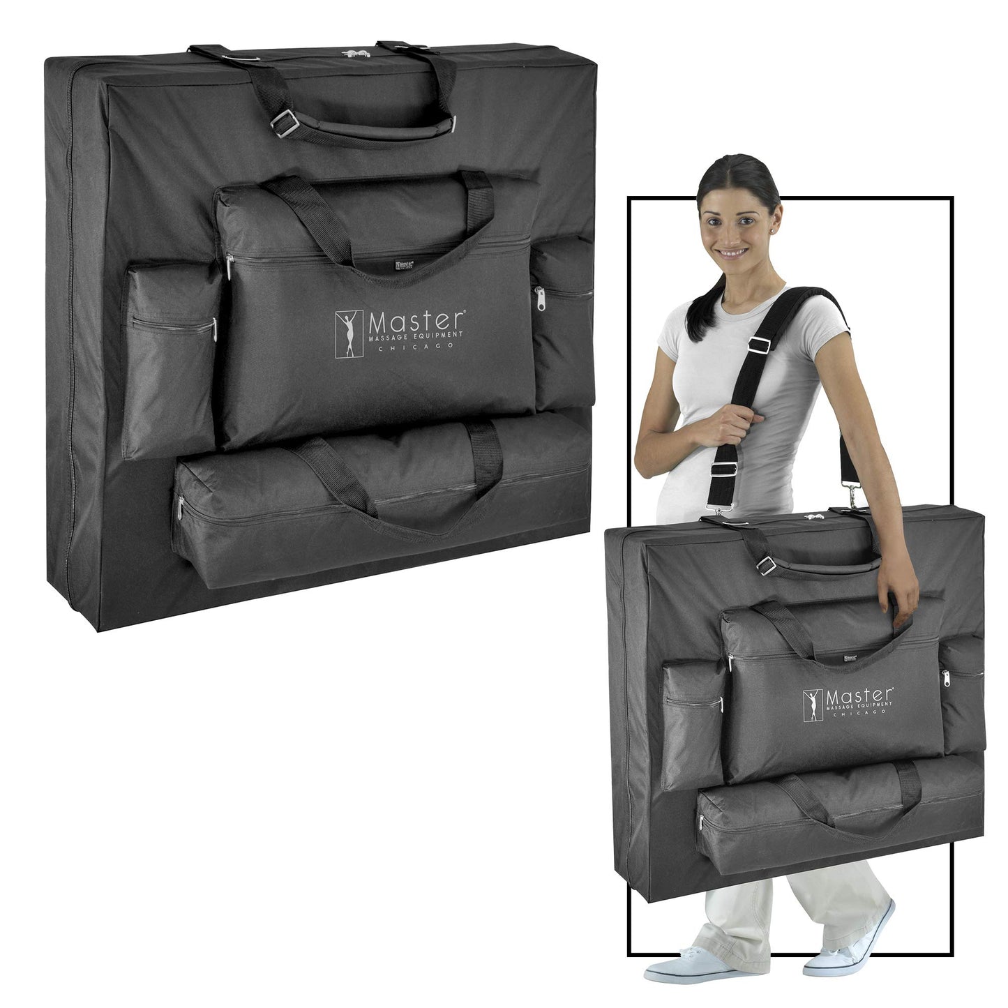 Master Massage 30" Galaxy Professional Portable Massage Table Package with Accessories in Black - Memory Foam Cushioning - Tattoo Table- Spa Salon Beauty Facial Bed