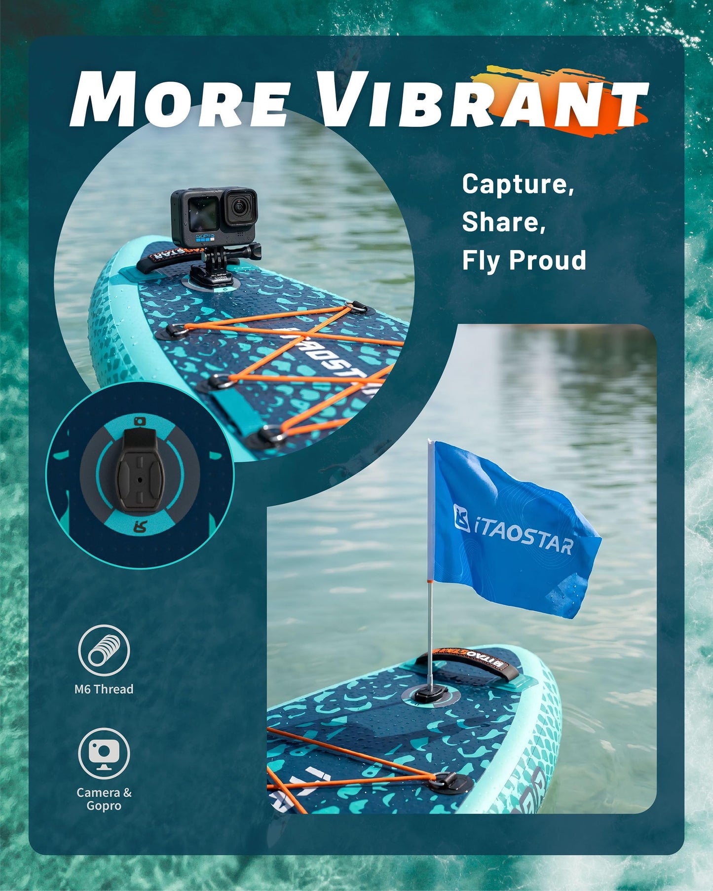 iTAOSTAR Lead 12' × 35" Inflatable Stand Up Paddle Board with Seat, Extra Wide SUP Board with 5 Fins Stable Design for Youth, All Skill Levels, Lakes, Oceans & Fishing