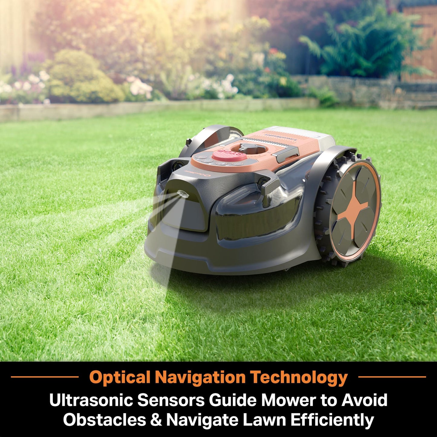 LawnMaster OcuMow 400 Series Robot Lawn Mower with Optical Navigation & Systematic Cutting – VBRM601YCM AD