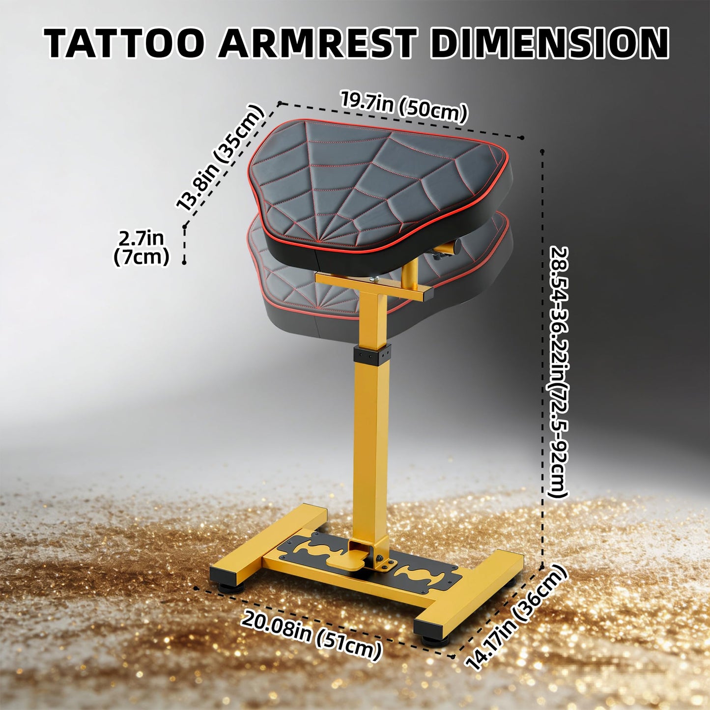 POARMEEY Luxury Tattoo Arm Stand with Spider Web Design Hydraulic lifting