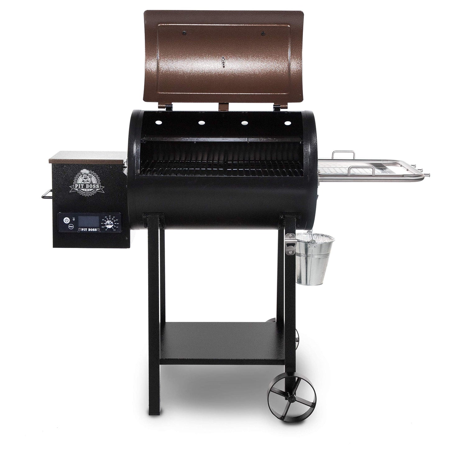 Pit Boss 440 Mahogany Series Wood Pellet Grill & Smoker with Flame Broiler and LED Digital Controller, 518-Sq. In. Cooking Space, 180°F to 500°F Temperature Range, 5 lb. Pellet Hopper, Brown