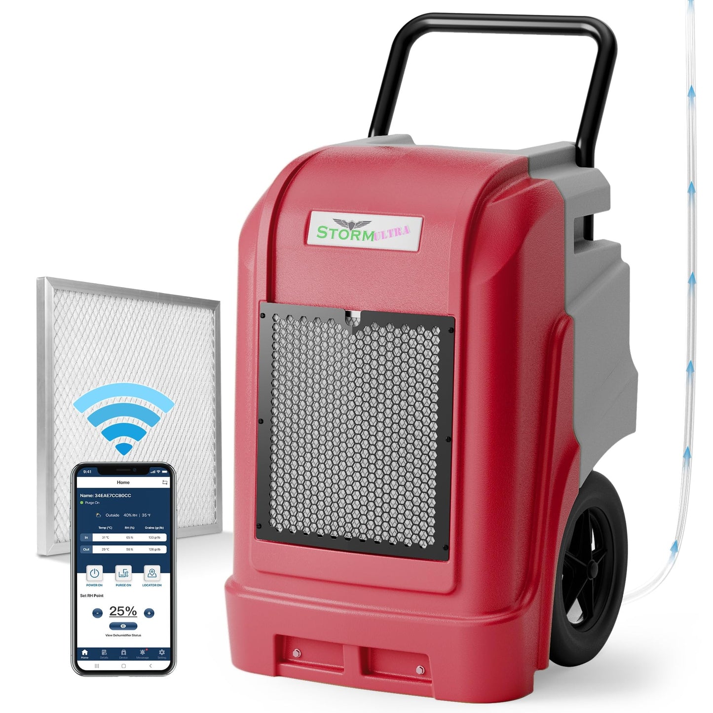 ALORAIR 190 PPD LGR Commercial Dehumidifier with Pump & Drain Hose, Smart APP Control up to 2,600 Sq.Ft Industrial Dehu for Home, Water Damage Restore, Basements, Job Sites, 6 Years Limited Warranty