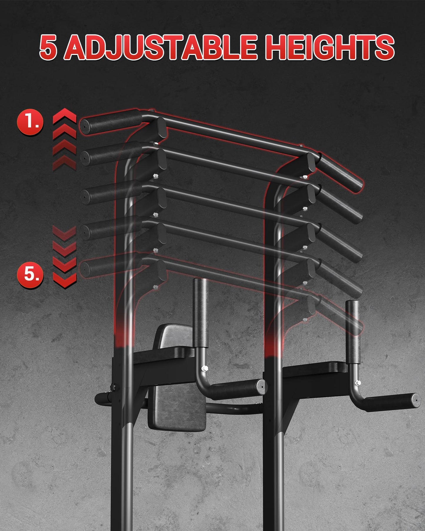 Power Tower Pull Up Bar & Dip Station, 450LB Weight Capacity, Heavy-Duty Carbon Steel Free Standing Home Gym for Pull-Ups, Dips, Leg Raises & Strength Training