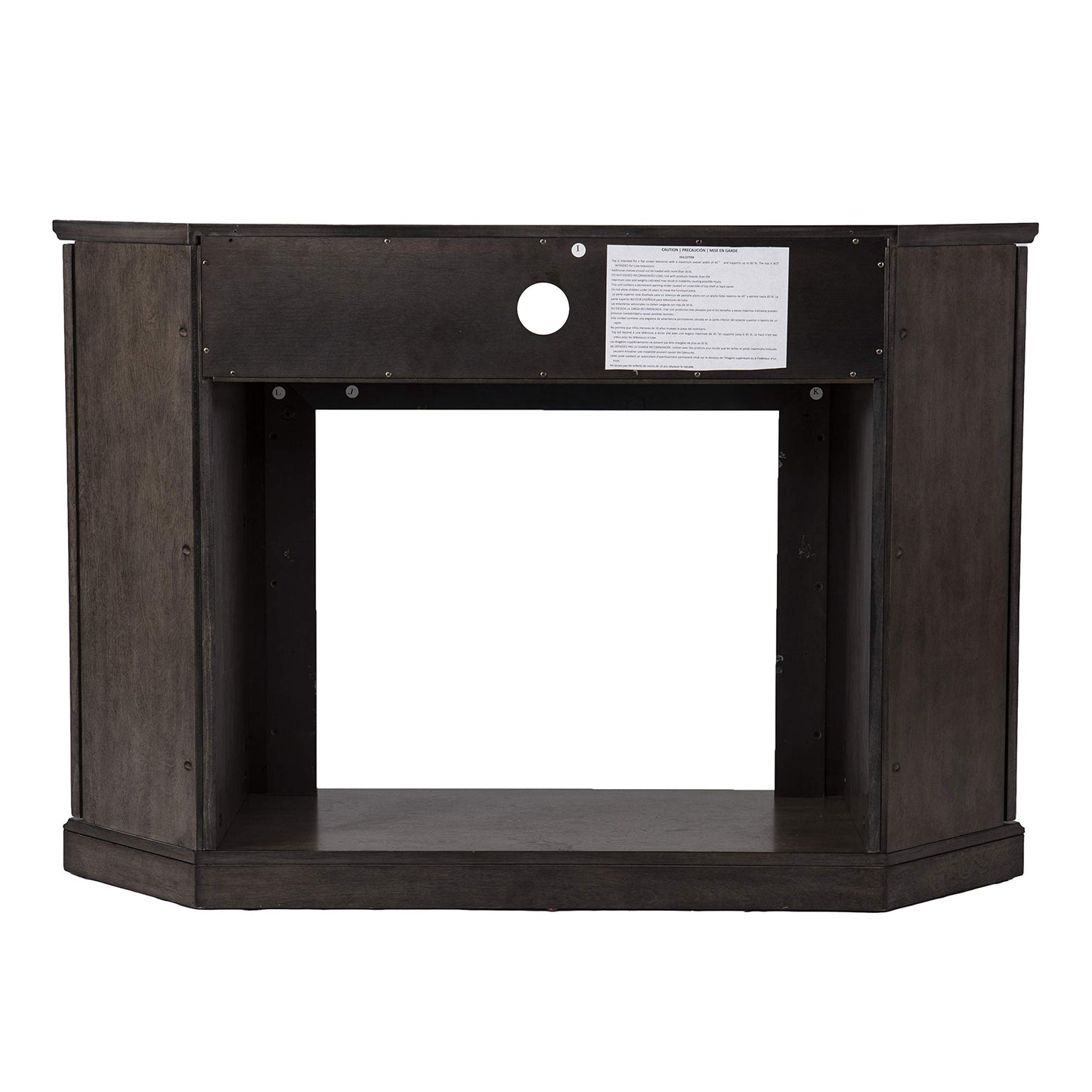 SEI Furniture Austindale Electric Fireplace Corner TV Stand for TVs up to 45 Inches, Touch Screen Control Panel, Brown