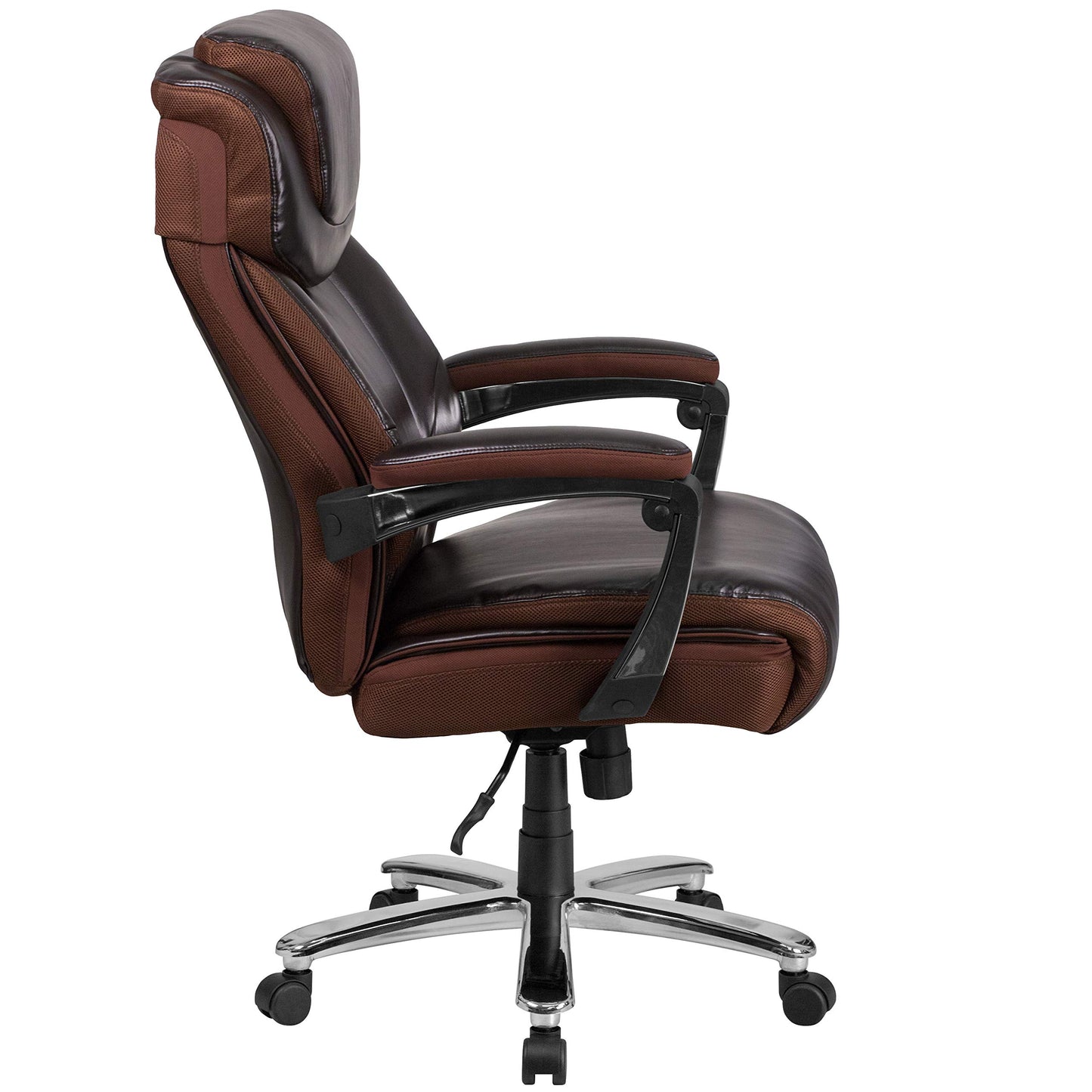 Flash Furniture Hercules Series High-Back Swivel LeatherSoft Office Chair, Ergonomic Executive Chair with Headrest and Adjustable Height, Brown