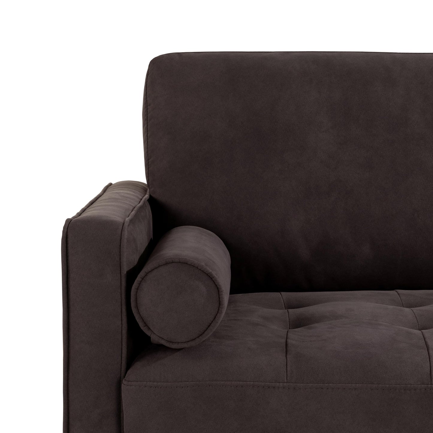 Studio Living® Lexington 75.6" Sofa, Modern Design, Pocket Coil Comfort, Easy Assembly, Faux-Suede Fabric, Charcoal