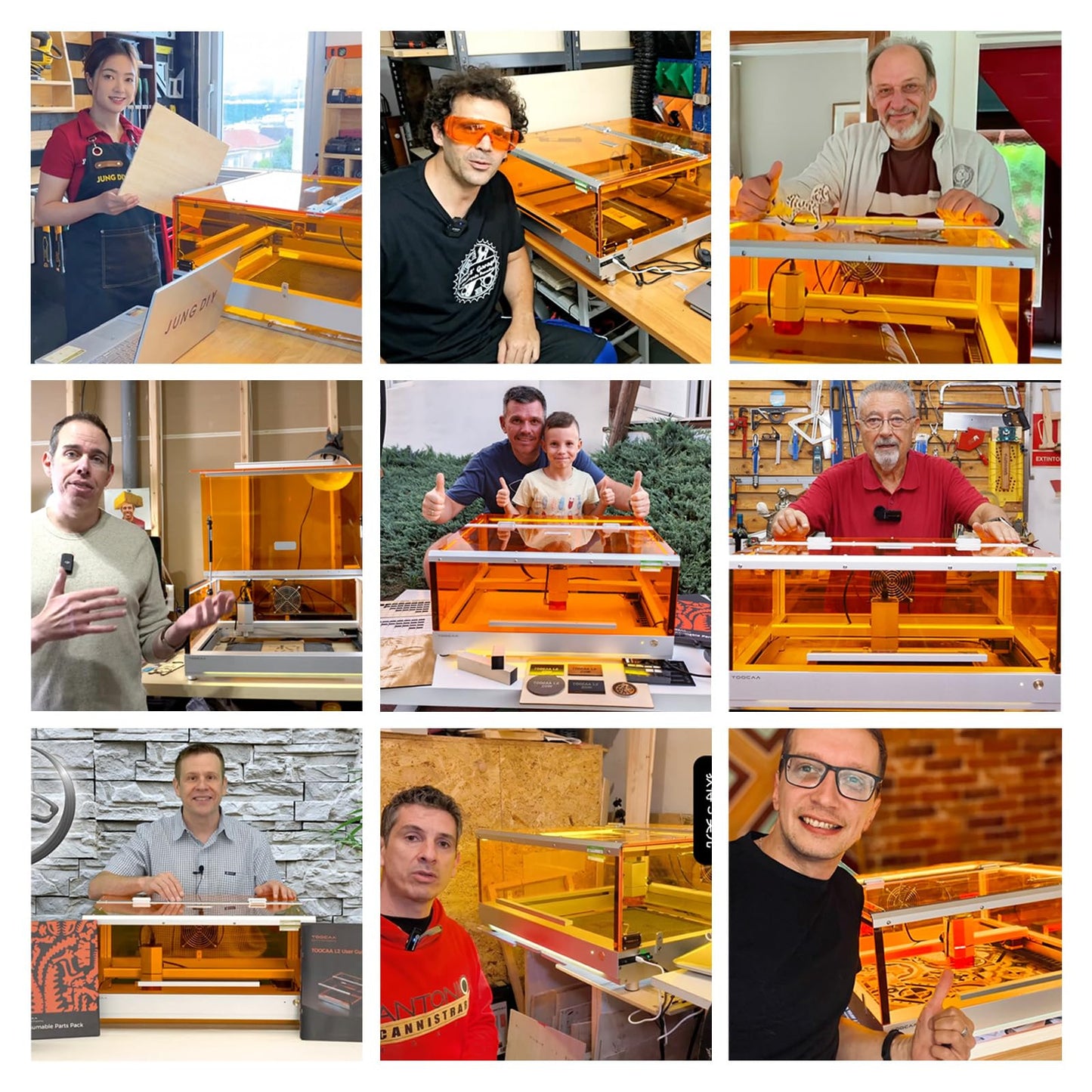 TOOCAA 40W Lazer Engraving Machines with 5 in 1 Rotary Roller Set, Fume Extractor, Smart HD Camera, Air Assist, Honeycomb Panel, Laser Cutter and Engraver Machine for Tumblers Wood Metal Acrylic