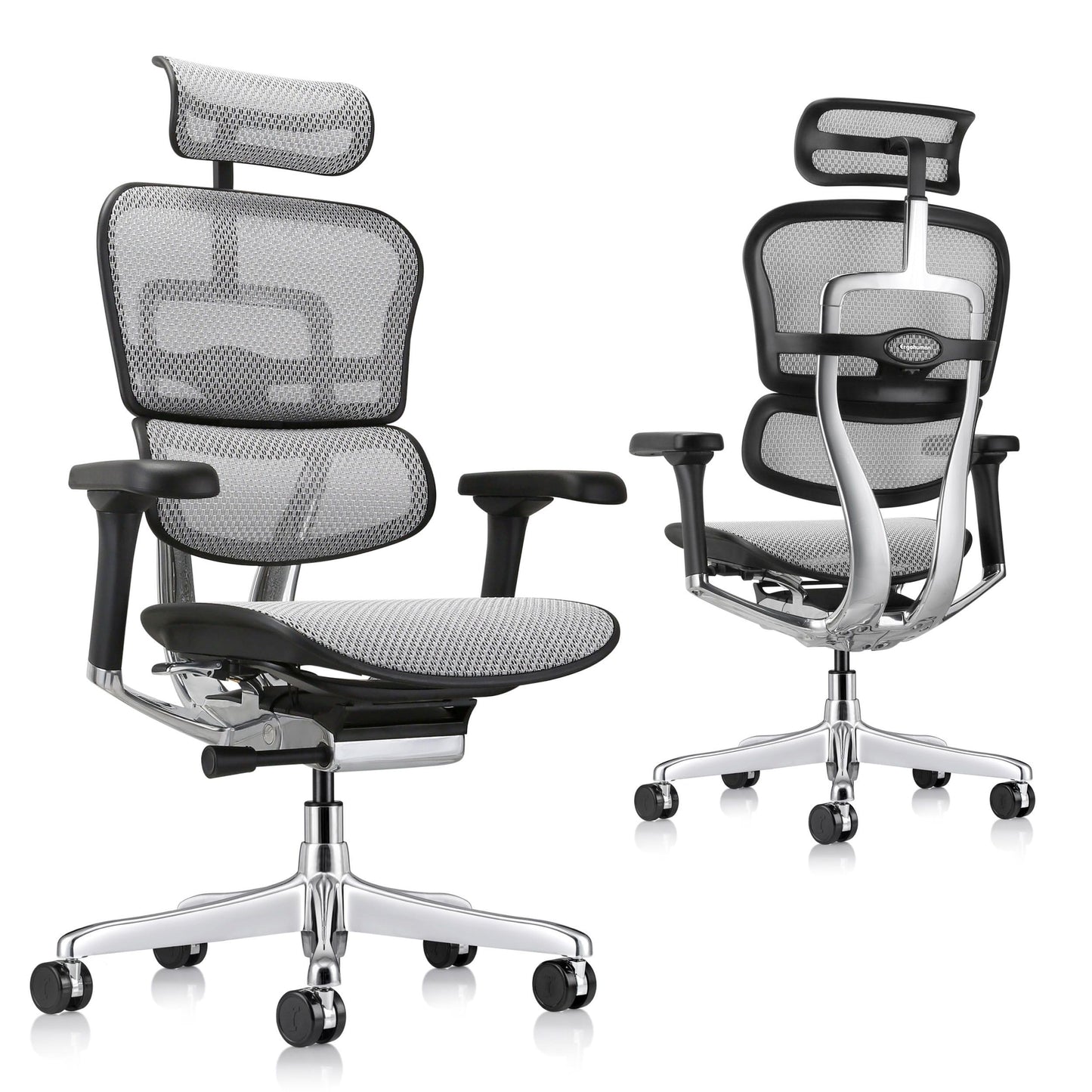 Ergohuman Eurotech ME7ERG GEN2 High Back Mesh Office Chair with Tilt Tension Control, Tilt Lock, Back Angle, Back Height, Synchro Tilt, Seat Height, Seat Depth, and Arm Height Adjustments, Grey