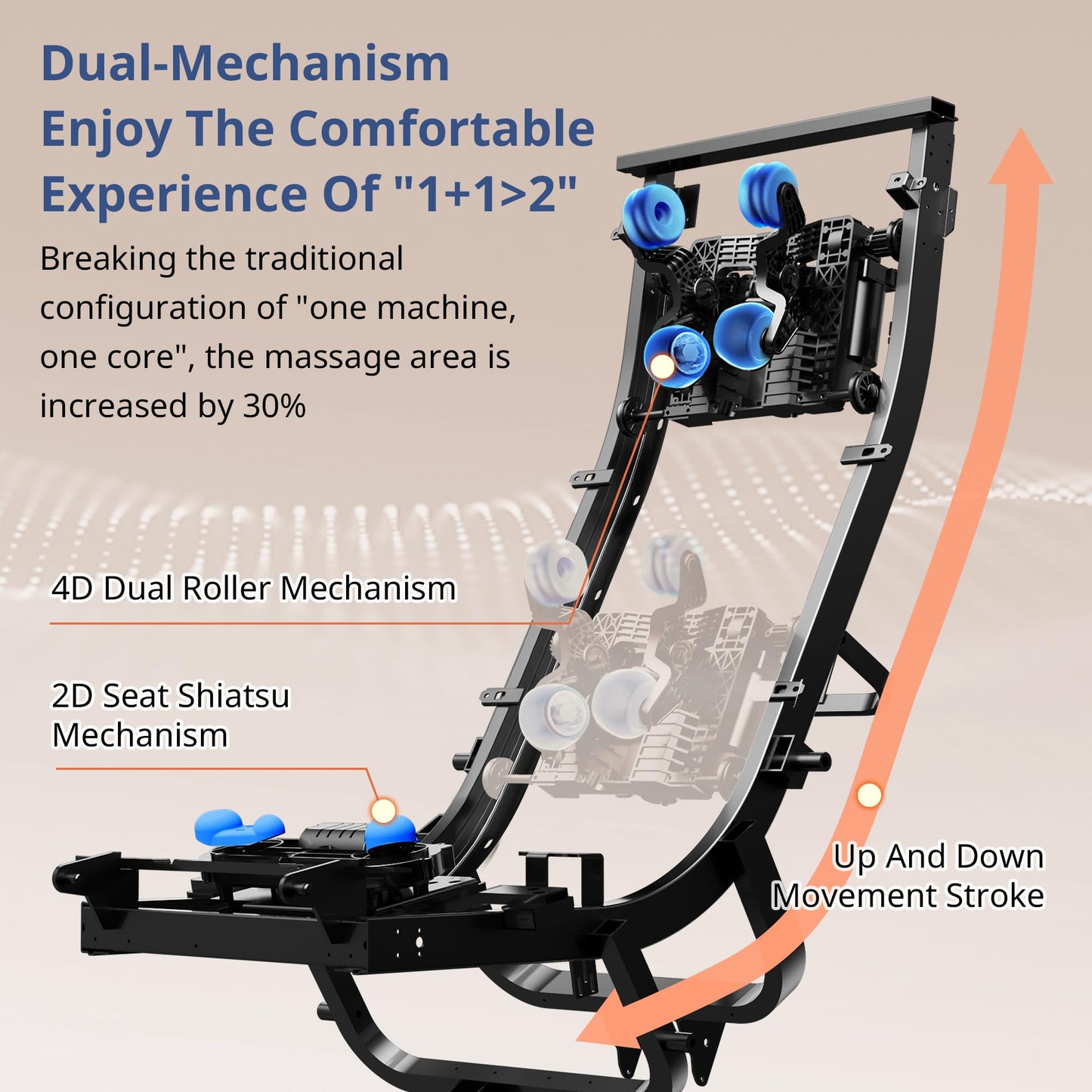 MYNTA 4D Massage Chair for Full Body, 4D+2D Dual Mechanism with Waist & Shawl Heating, Zero Gravity Recliner Foot & Calf Massage, Extended SL-Track, Music Sync with Hi-Fi Bluetooth Speaker